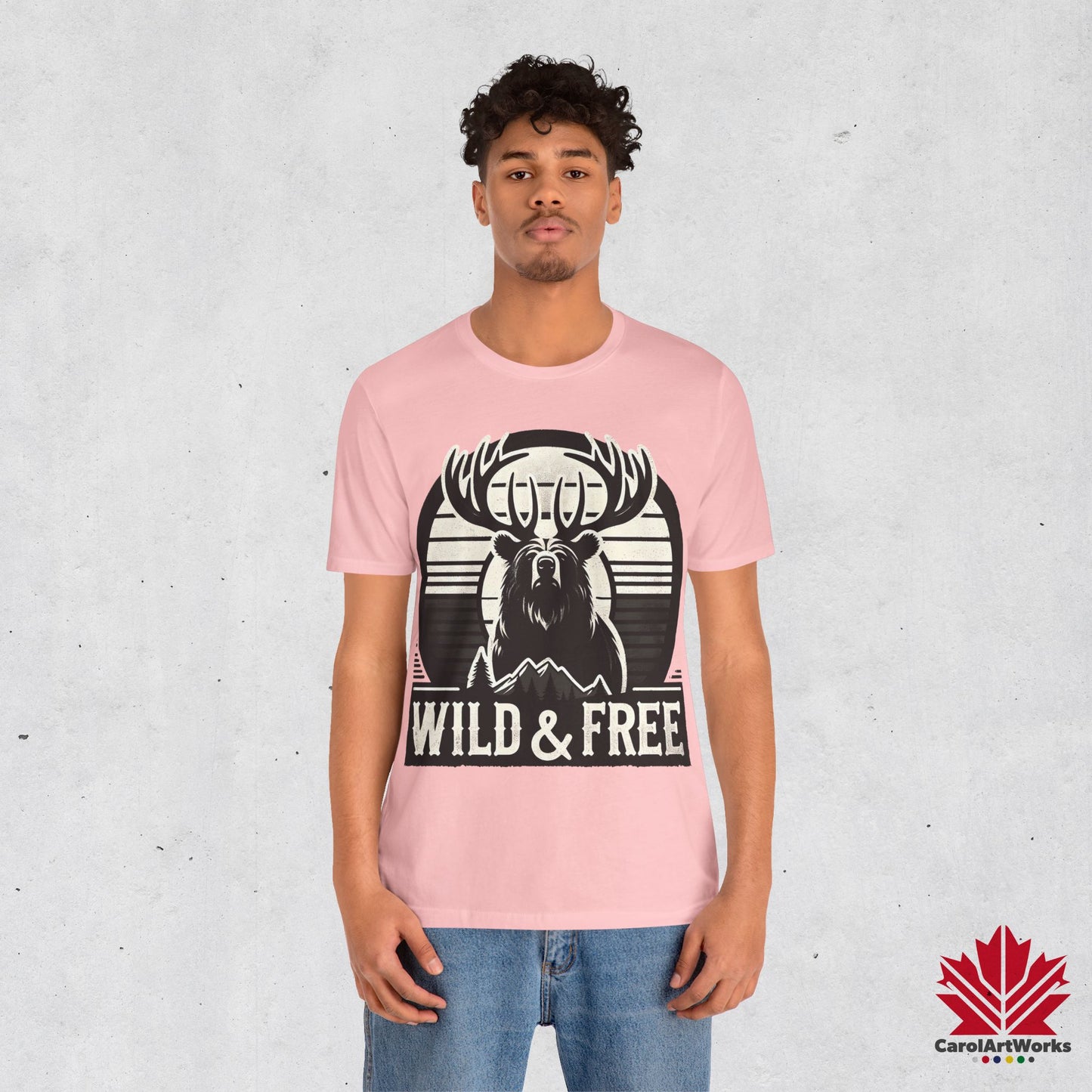 “Wild & Free” Unisex Short Sleeve Tee – Nature Inspired Graphic T-Shirt