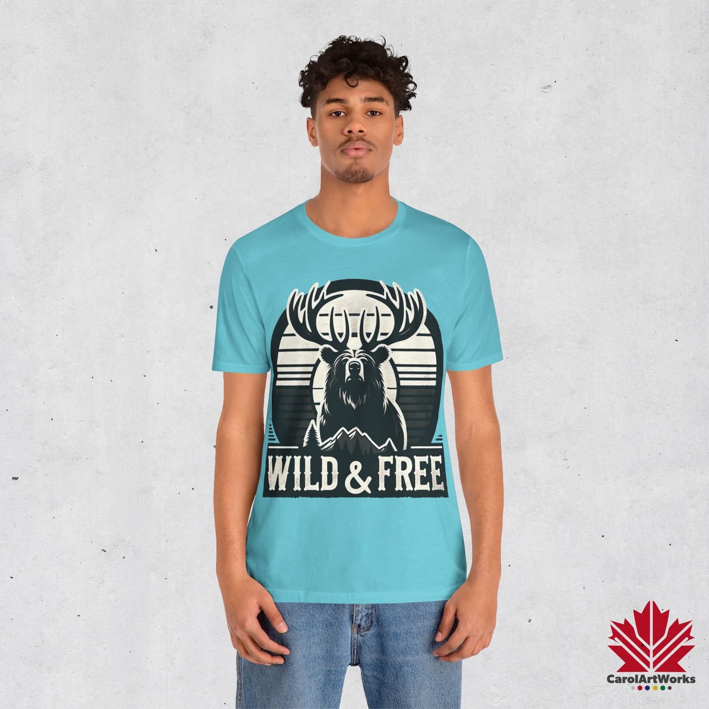 “Wild & Free” Unisex Short Sleeve Tee – Nature Inspired Graphic T-Shirt