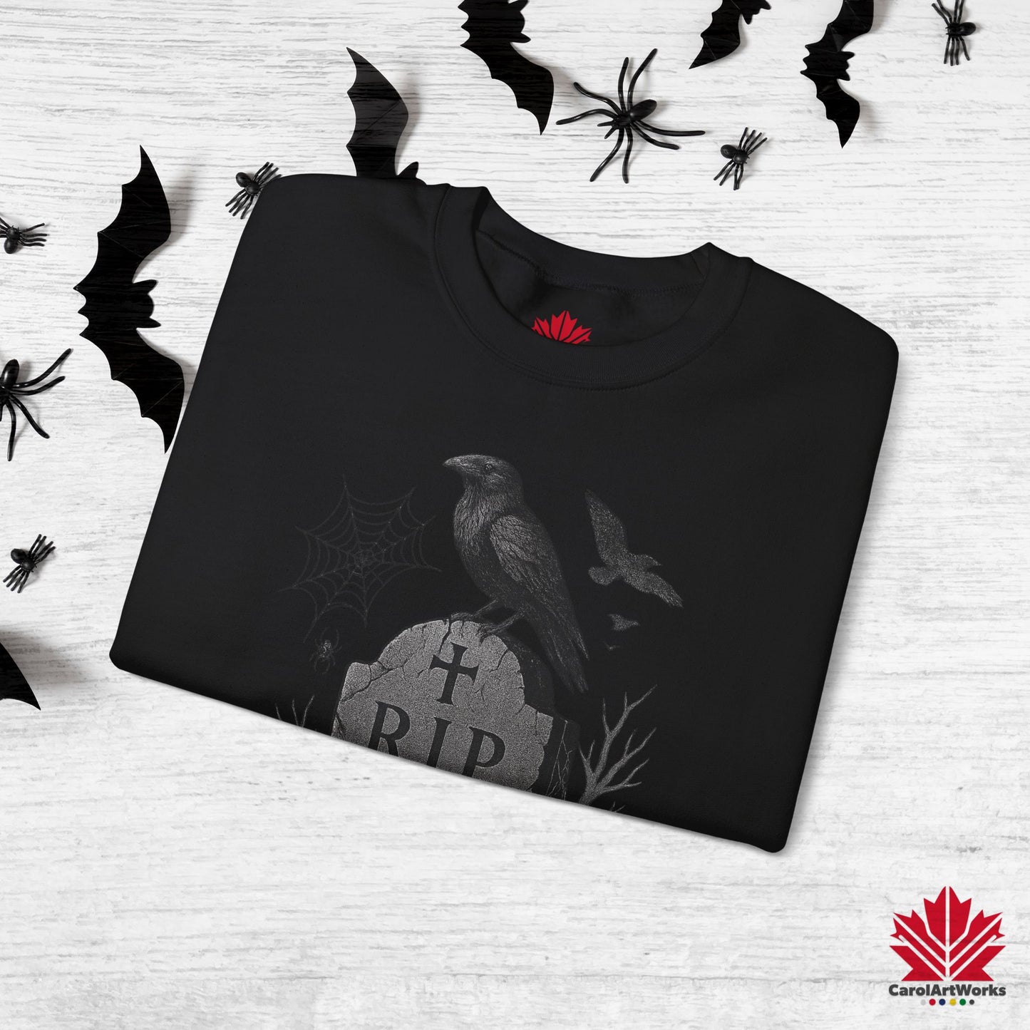 Grave & Ravens – Halloween Sweatshirt | Haunted Graveyard Design