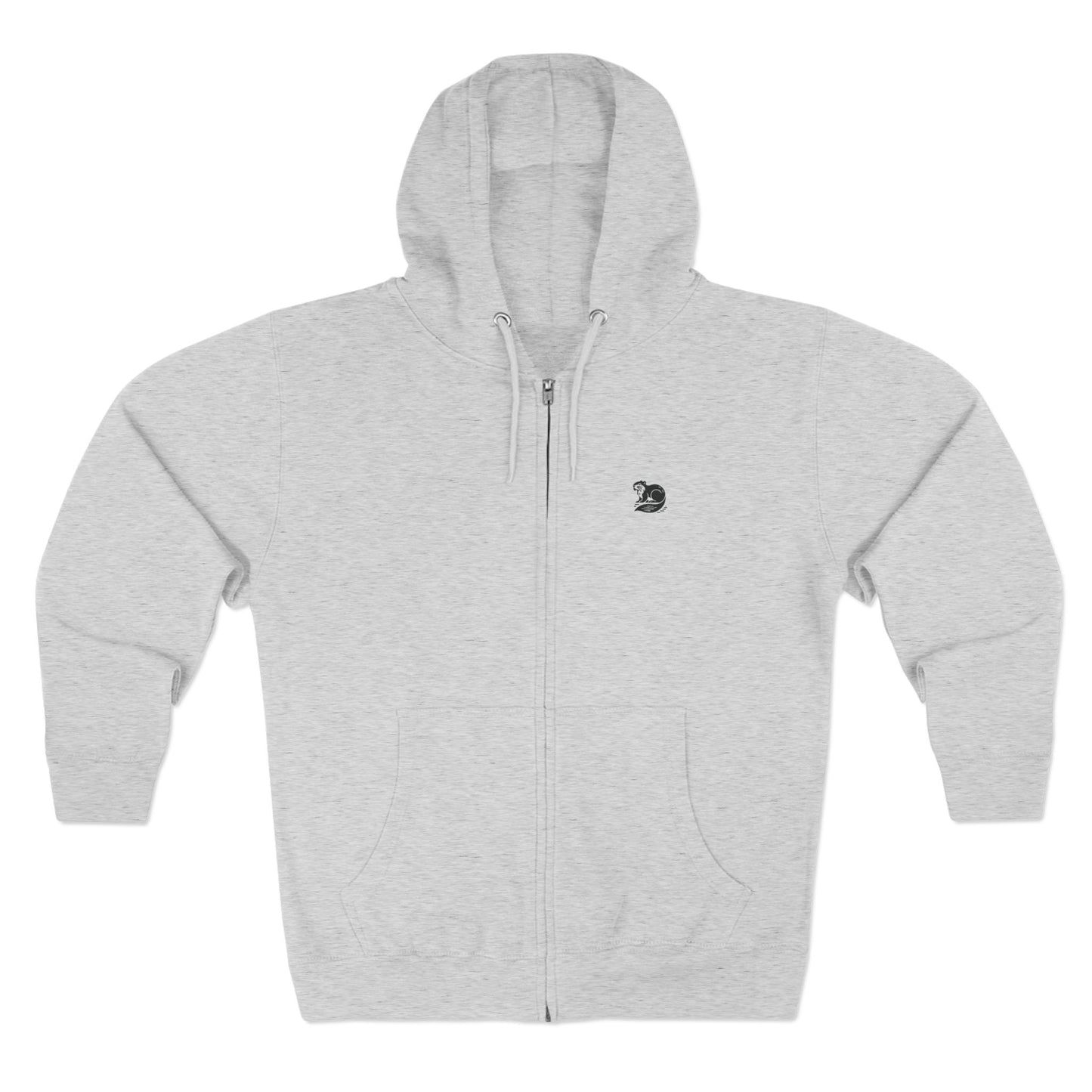 scandinavian minimalistic BEAVER Design Unisex Zip Hoodie – Perfect for Casual Days and Outdoor Adventures