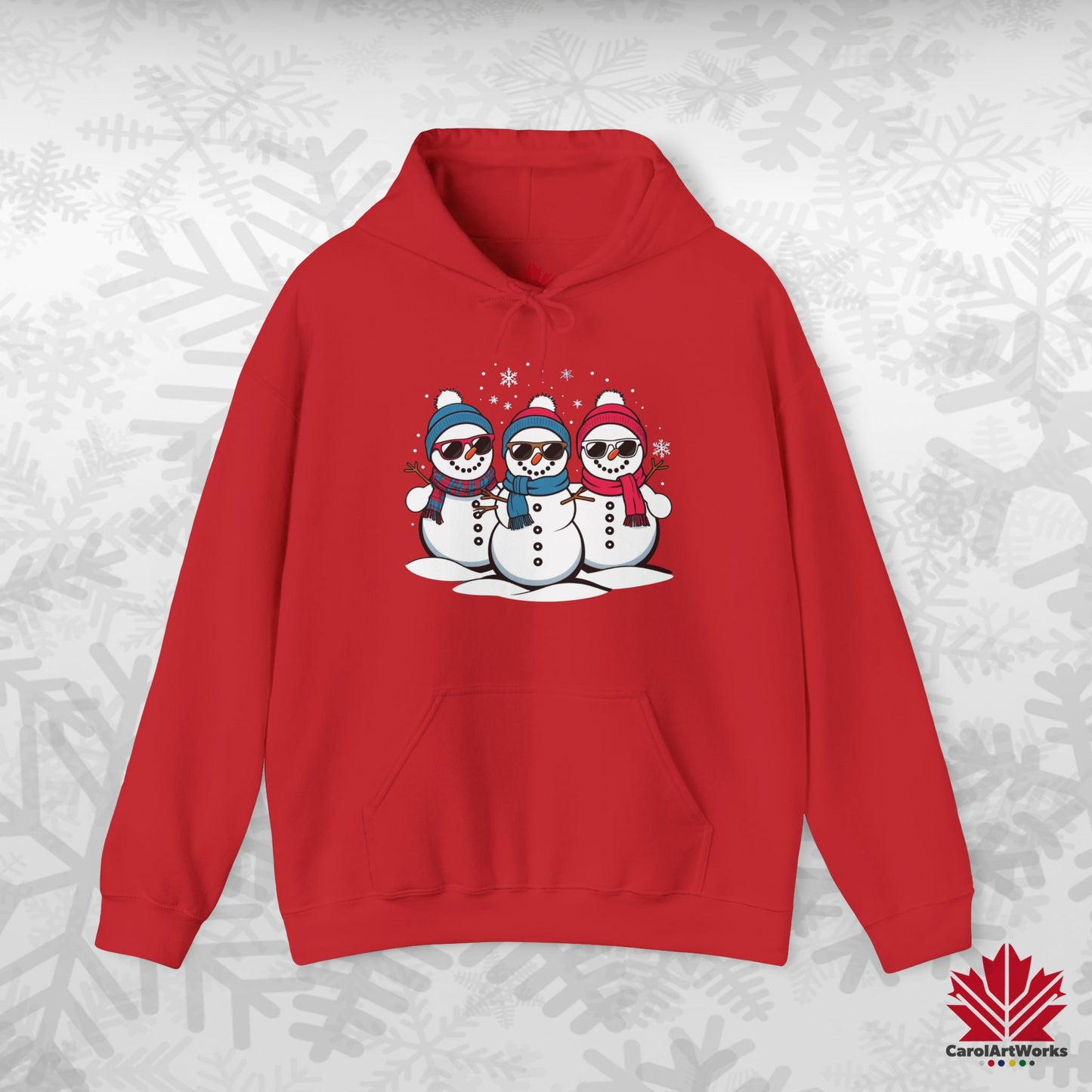 Cool Snow Squad Hoodie | Funny Snowman Christmas Hoodie | Canadian Fleece Hoodie – Premium Cotton Blend