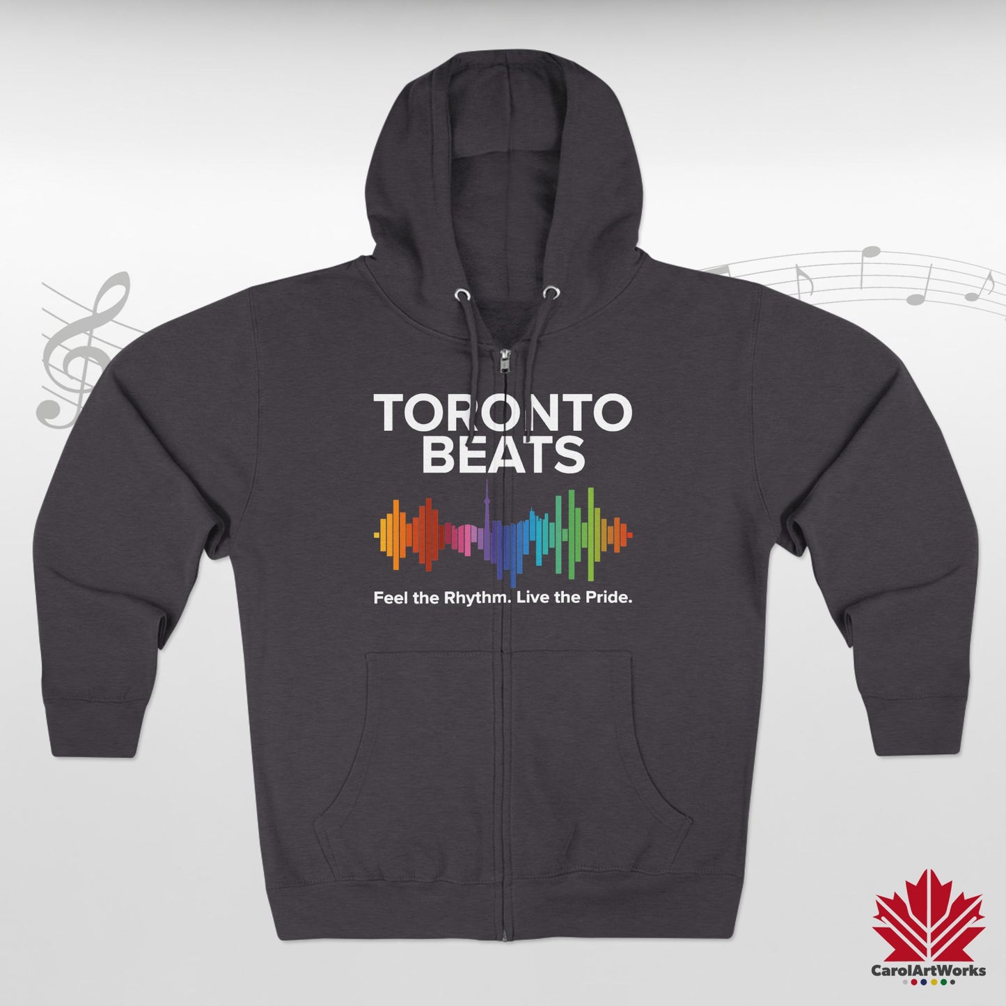 Sweat à capuche zippé Toronto Beats – Cool en ville avec un rythme chaleureux.