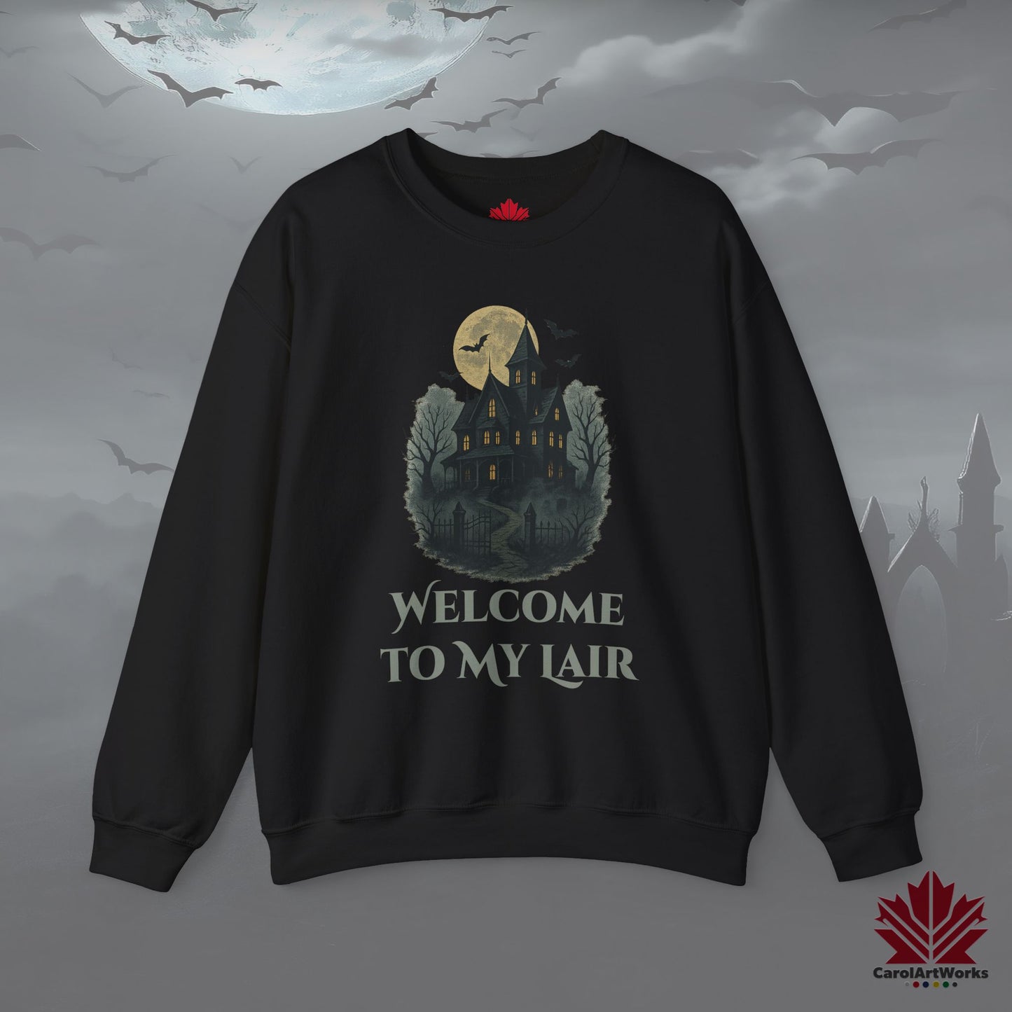 Welcome To My Lair – Cozy Halloween Sweatshirt | Spooky Home of the Witch Design