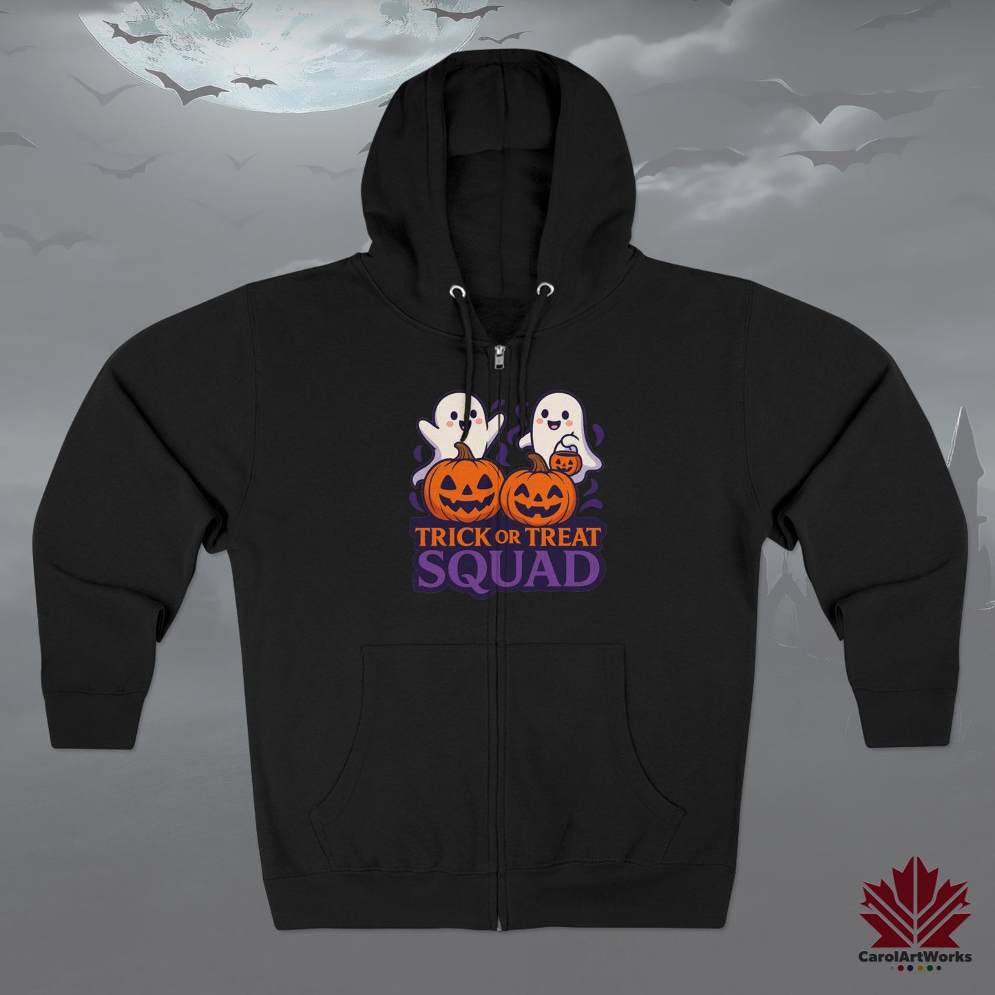 Trick or Treat Squad – Zip Hoodie | Fun Halloween Group Outfit for Spooky Season
