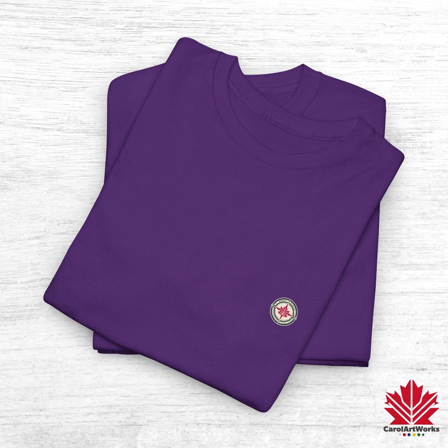 “North Strong” Compass Design – Unisex Cotton Tee – Navigate Adventure with Canadian Pride