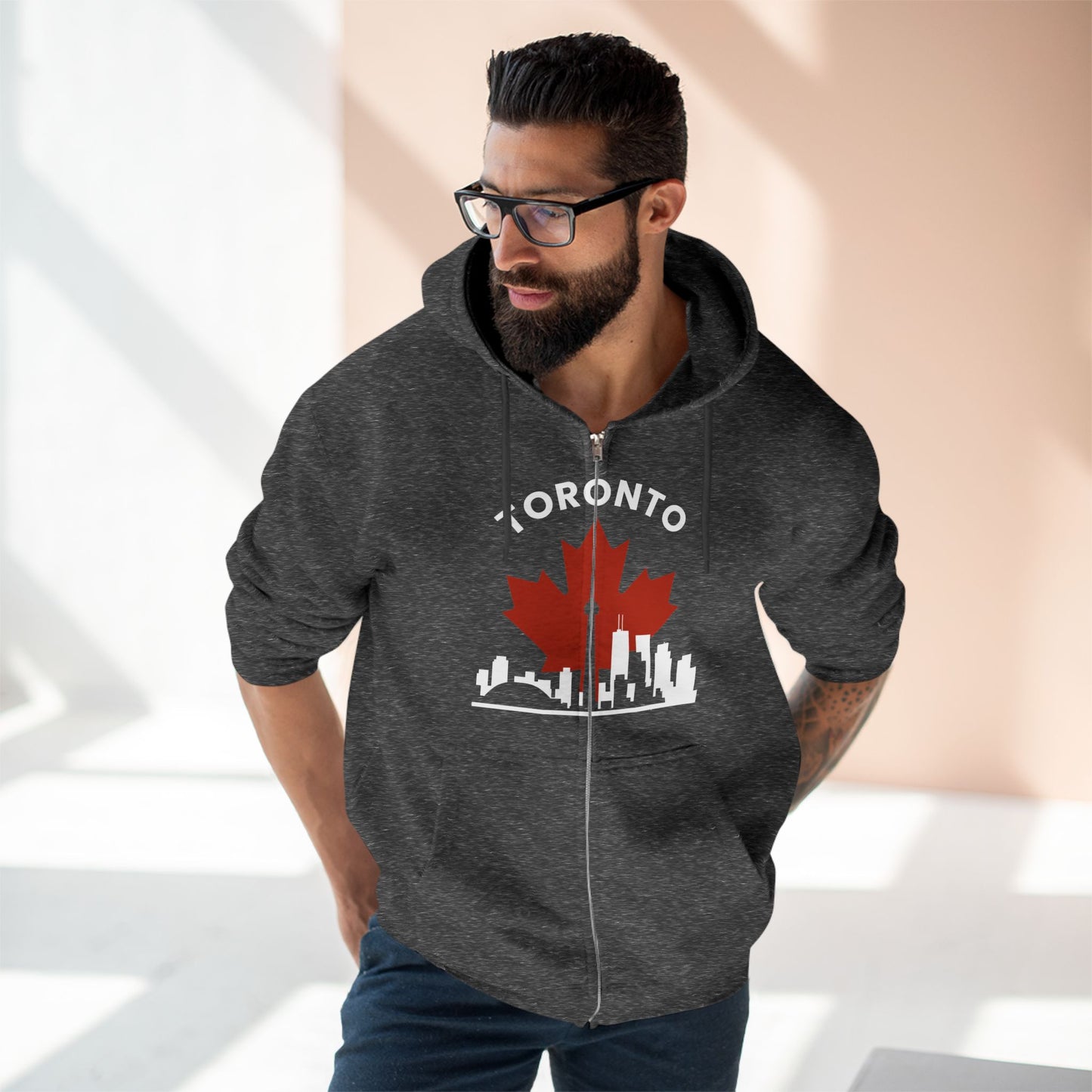 Sweat à capuche zippé Toronto Leafline pour des balades en ville en toute saison