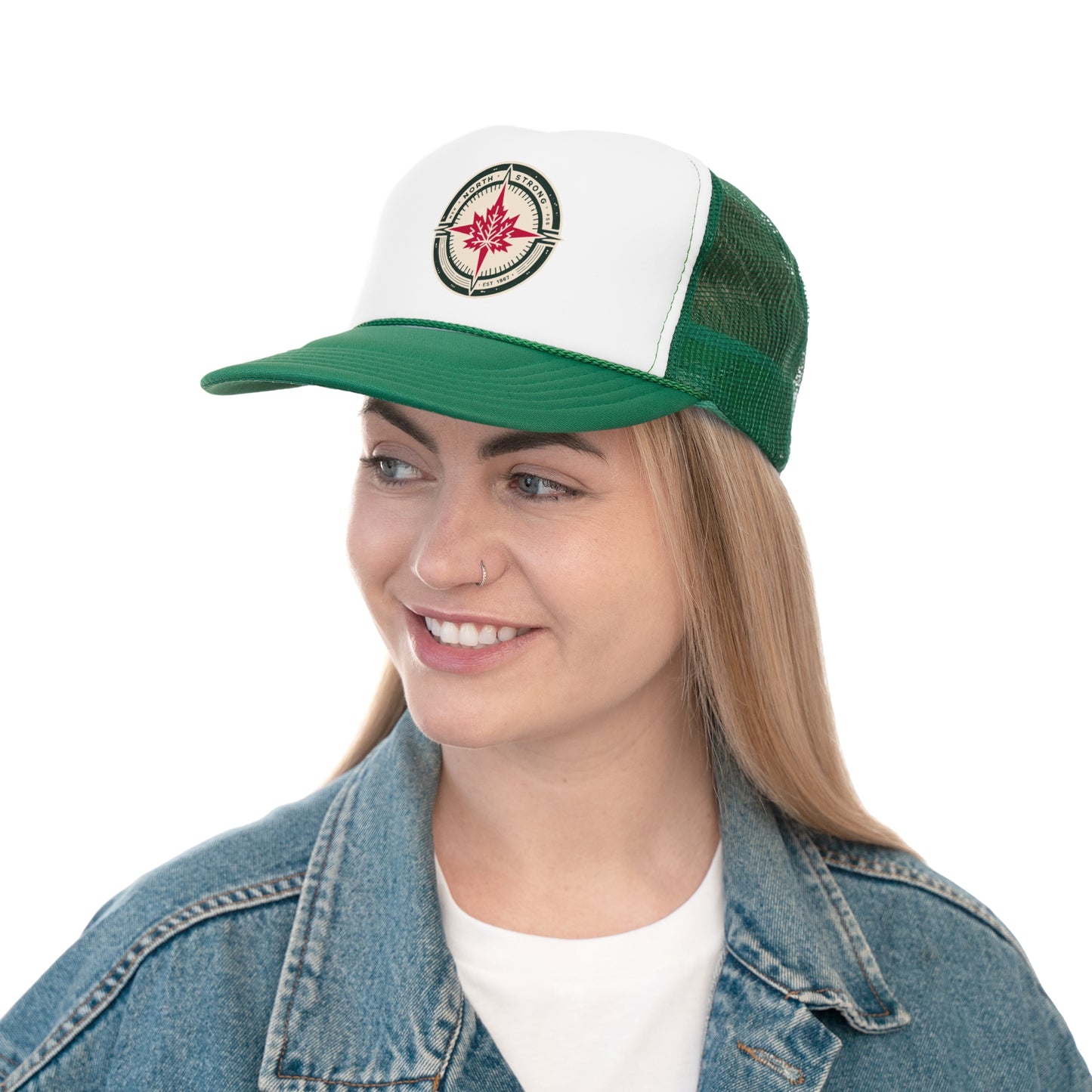 “North Strong” Trucker Cap – Adjustable Mesh Hat for Outdoor Adventures