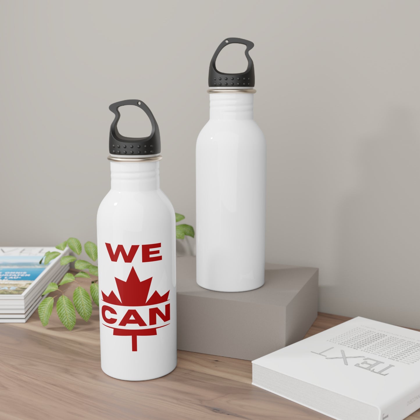 Bouteille d'eau en acier « We Can » - Motivation à l'érable