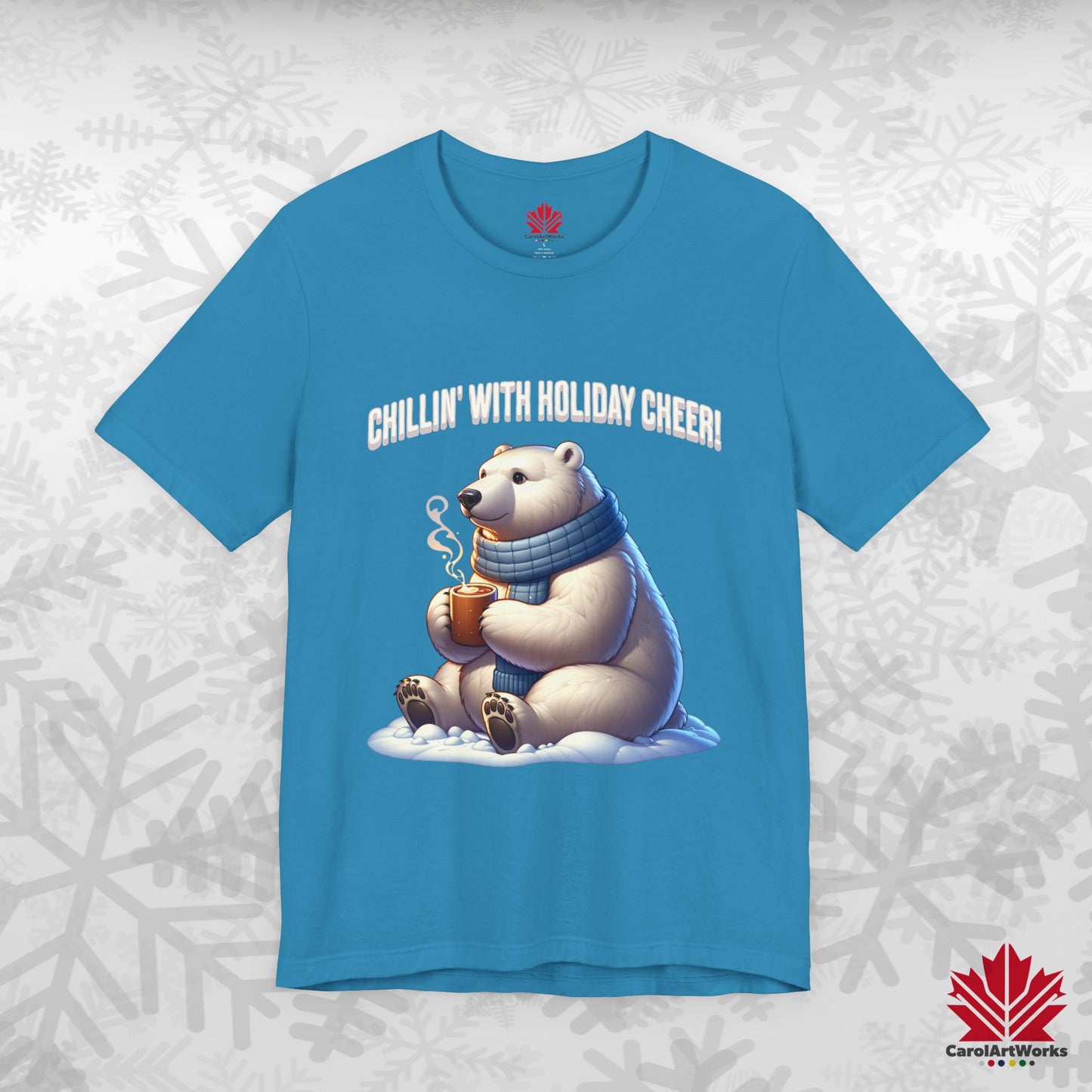Chillin’ With Holiday Cheer | Polar Bear Christmas Tee | Cozy Canadian Holiday Shirt – Premium Cotton