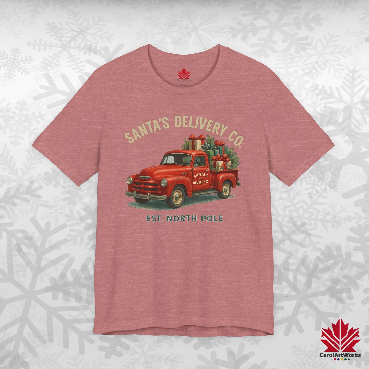 Santa’s Delivery Truck | Vintage Christmas Shirt | Red Truck Holiday Tee – Canadian Premium Cotton Gift