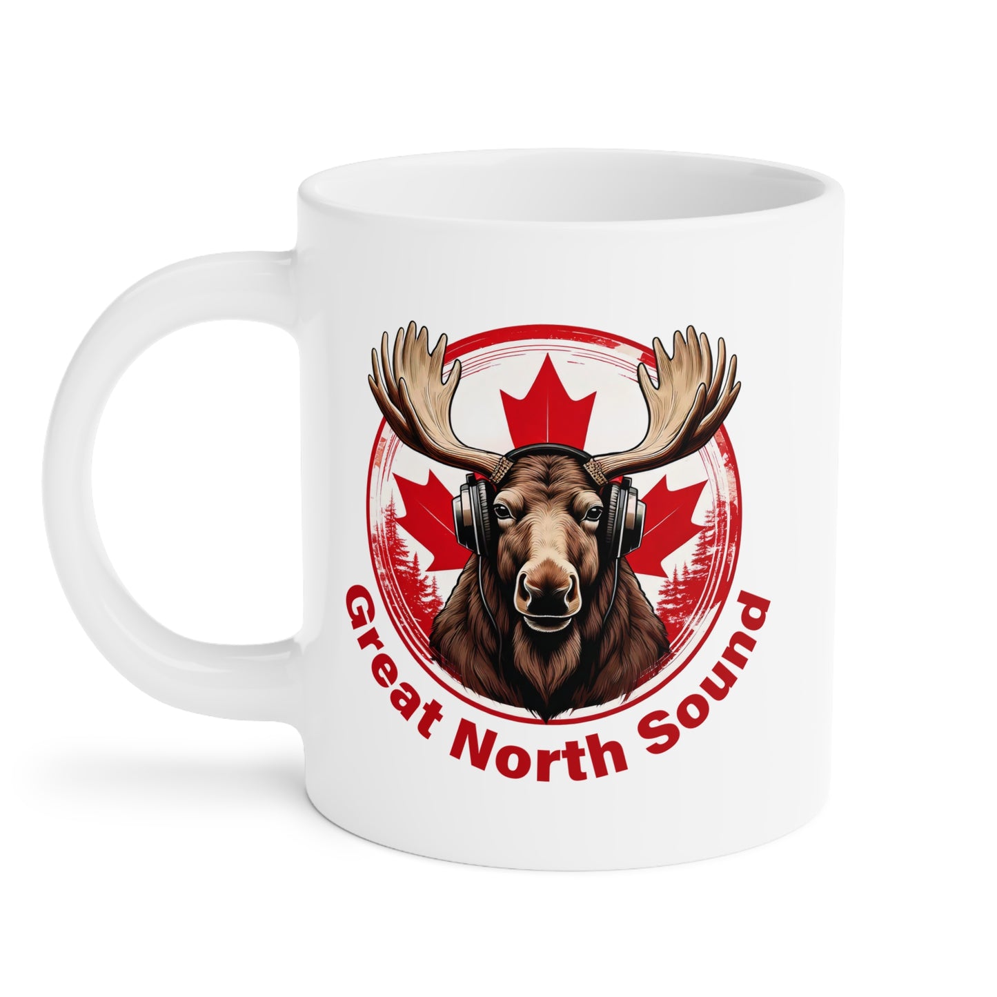 Tasse à café « Great North Sound » avec élan et musique (325 ml, 425 ml, 590 ml)