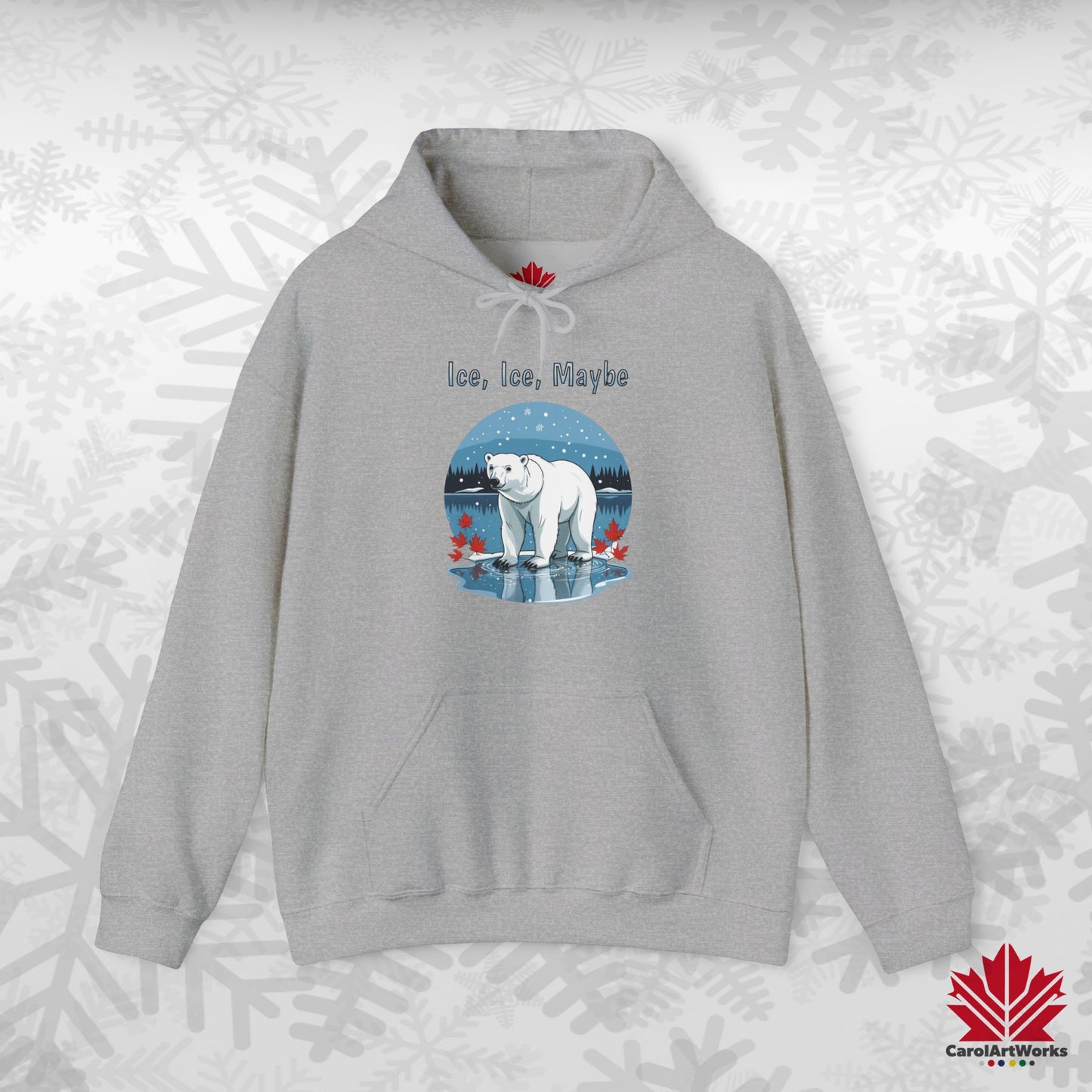 Ice Ice Maybe Hoodie | Polar Bear Christmas Hoodie | Canadian Fleece Hoodie – Premium Softstyle Cotton