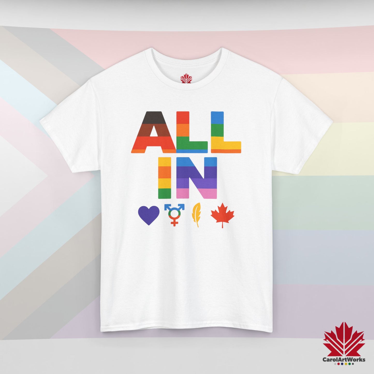 ALL IN Heart. Voice. Pride. - Unisex Pride Shirt - Colors of Us