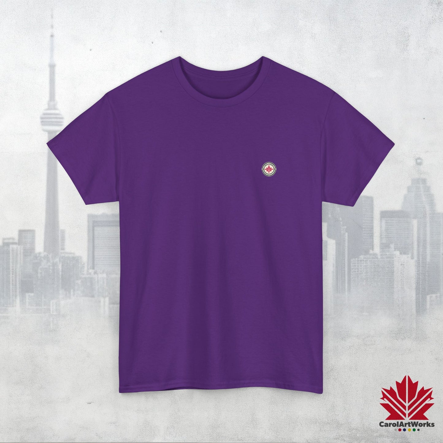 “North Strong” Compass Design – Unisex Cotton Tee – Navigate Adventure with Canadian Pride