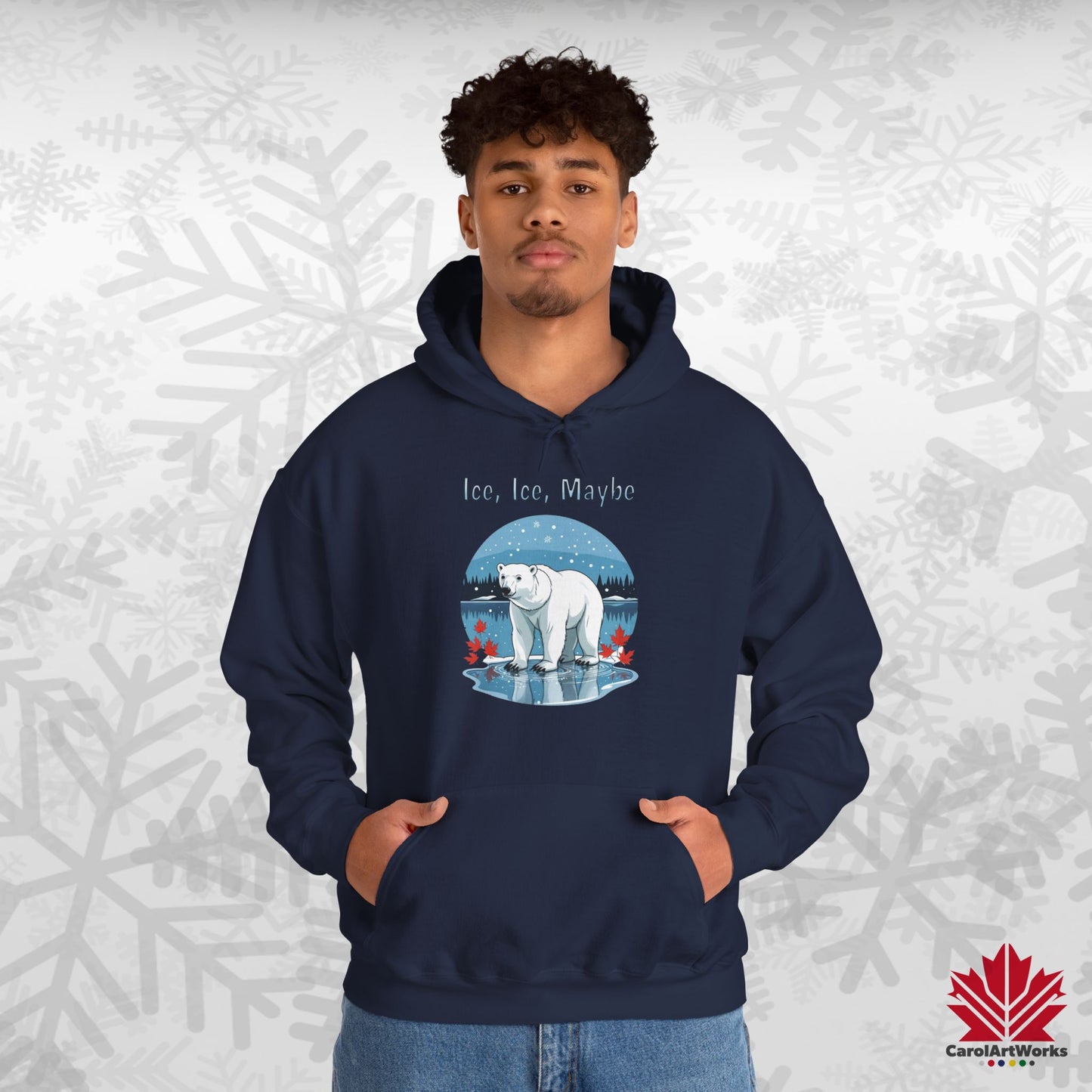 Ice Ice Maybe Hoodie | Polar Bear Christmas Hoodie | Canadian Fleece Hoodie – Premium Softstyle Cotton
