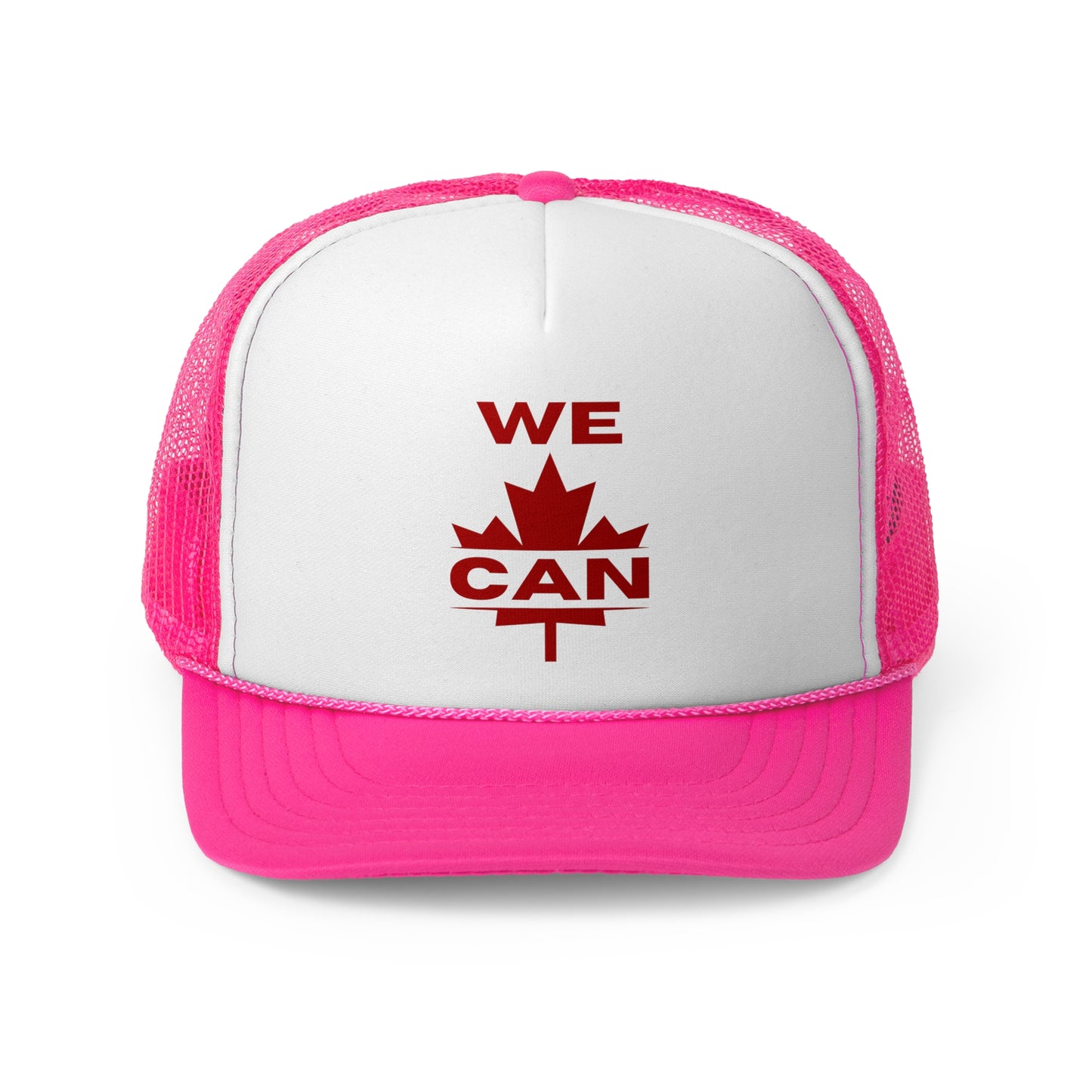 “We Can” Trucker Cap – Inspirational Maple Leaf Design for Outdoor Enthusiasts