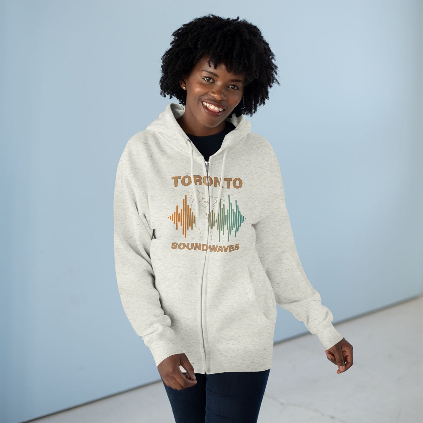 Sweat à capuche zippé Toronto Soundwaves – Bougez au rythme, superposez avec style