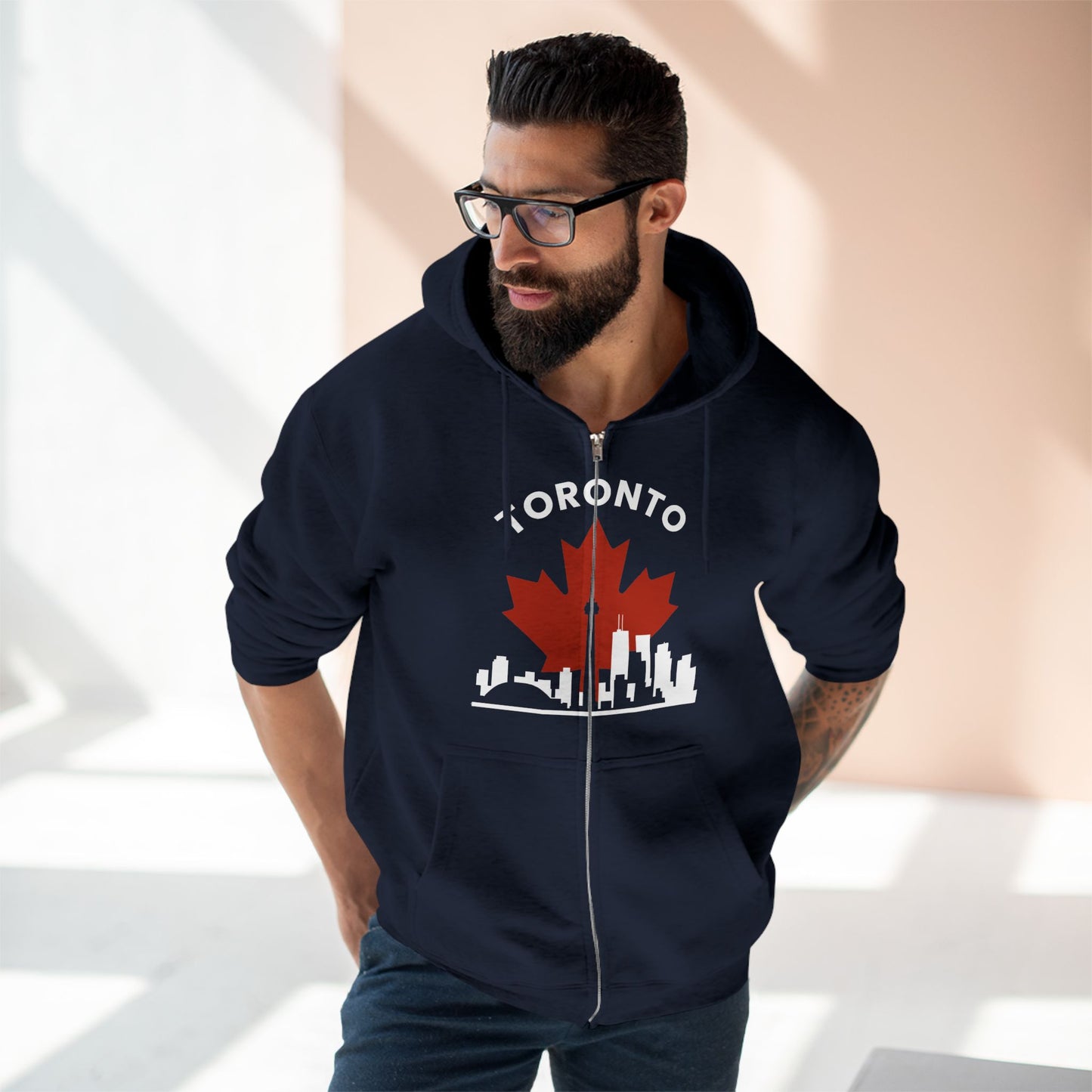 Sweat à capuche zippé Toronto Leafline pour des balades en ville en toute saison