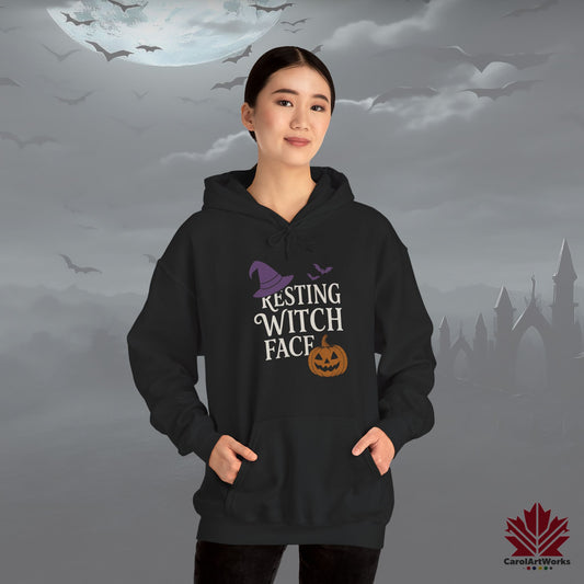 Resting Witch Face – Funny Halloween Hoodie - Spooky & Sarcastic Witch Design
