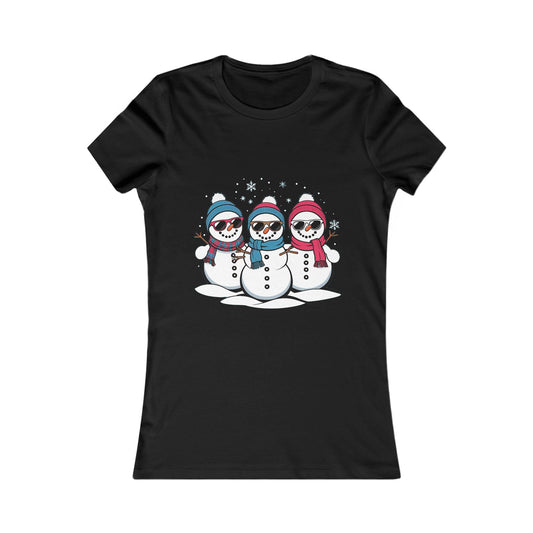 Cool Snow Squad Women’s Tee | Funny Snowman Christmas Shirt | Canadian-Made Soft Holiday Top