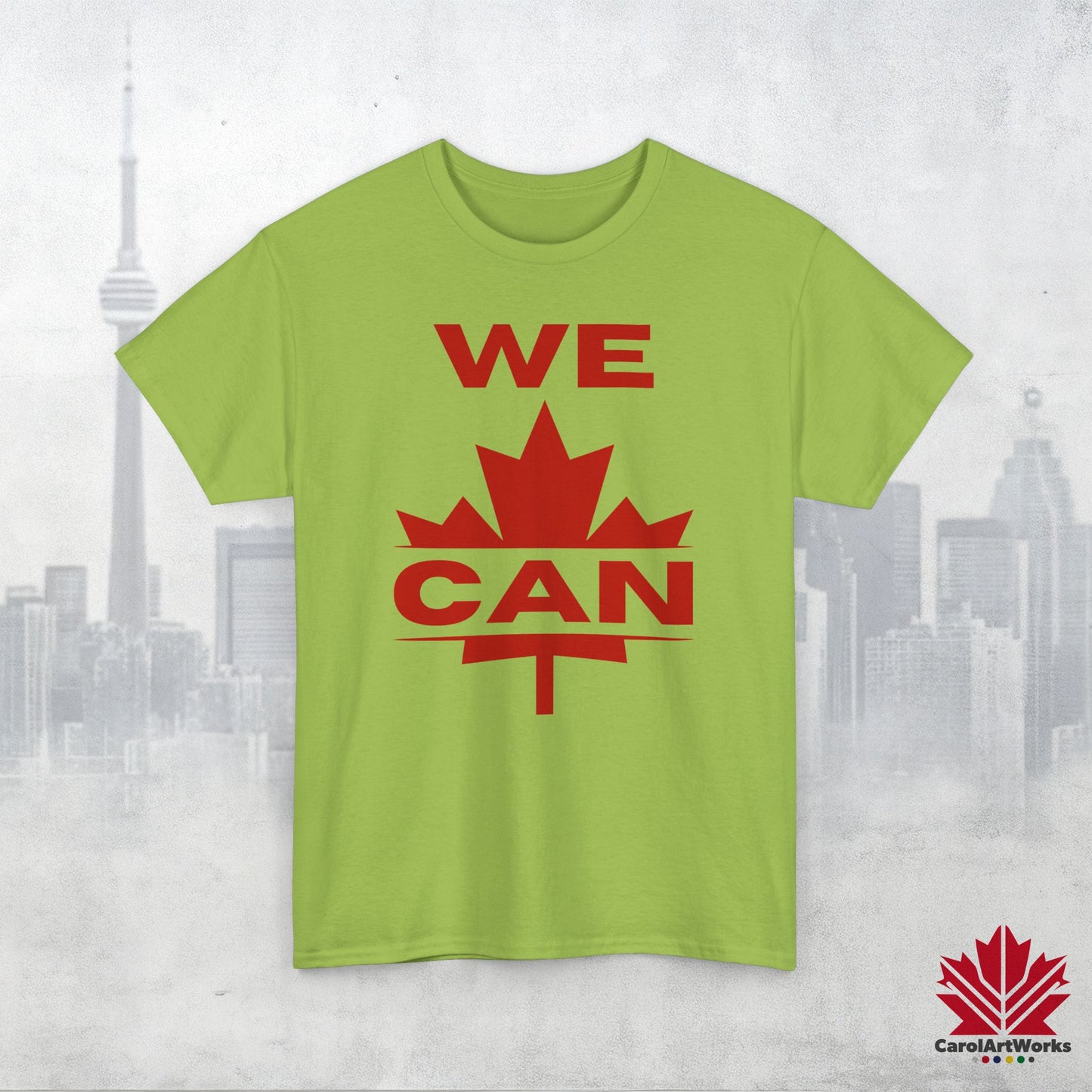 “WE CAN” with Maple Leaf Unisex Cotton Tee – Casual Comfort for Every Occasion