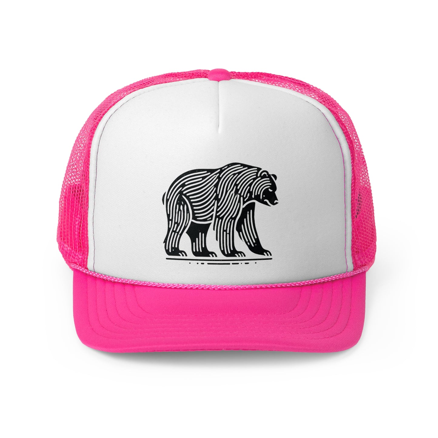 scandinavian minimalistic BEAR Design Trucker Cap β Outdoor Adventure Hat for Nature Lovers