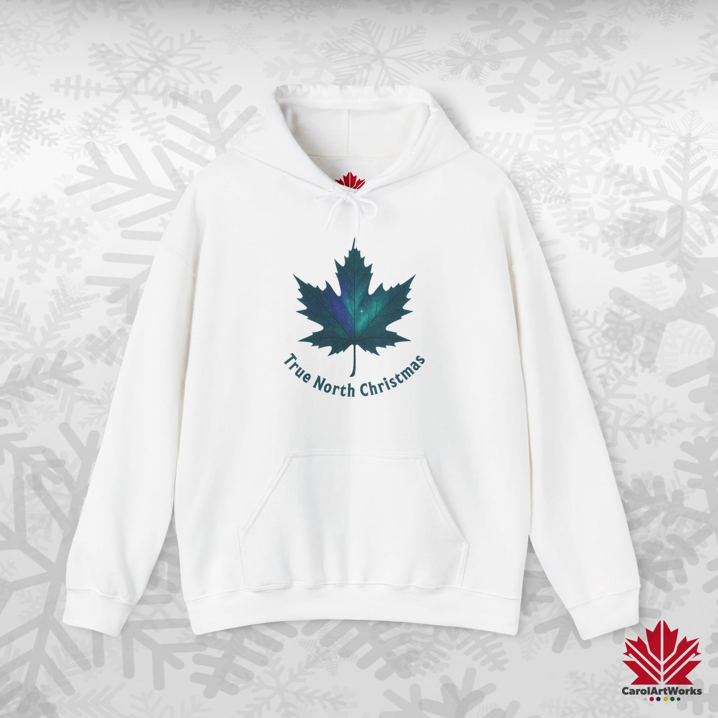 True North Christmas Hoodie | Maple Leaf Holiday Hoodie | Canadian Fleece Hoodie – Premium Softstyle Cotton