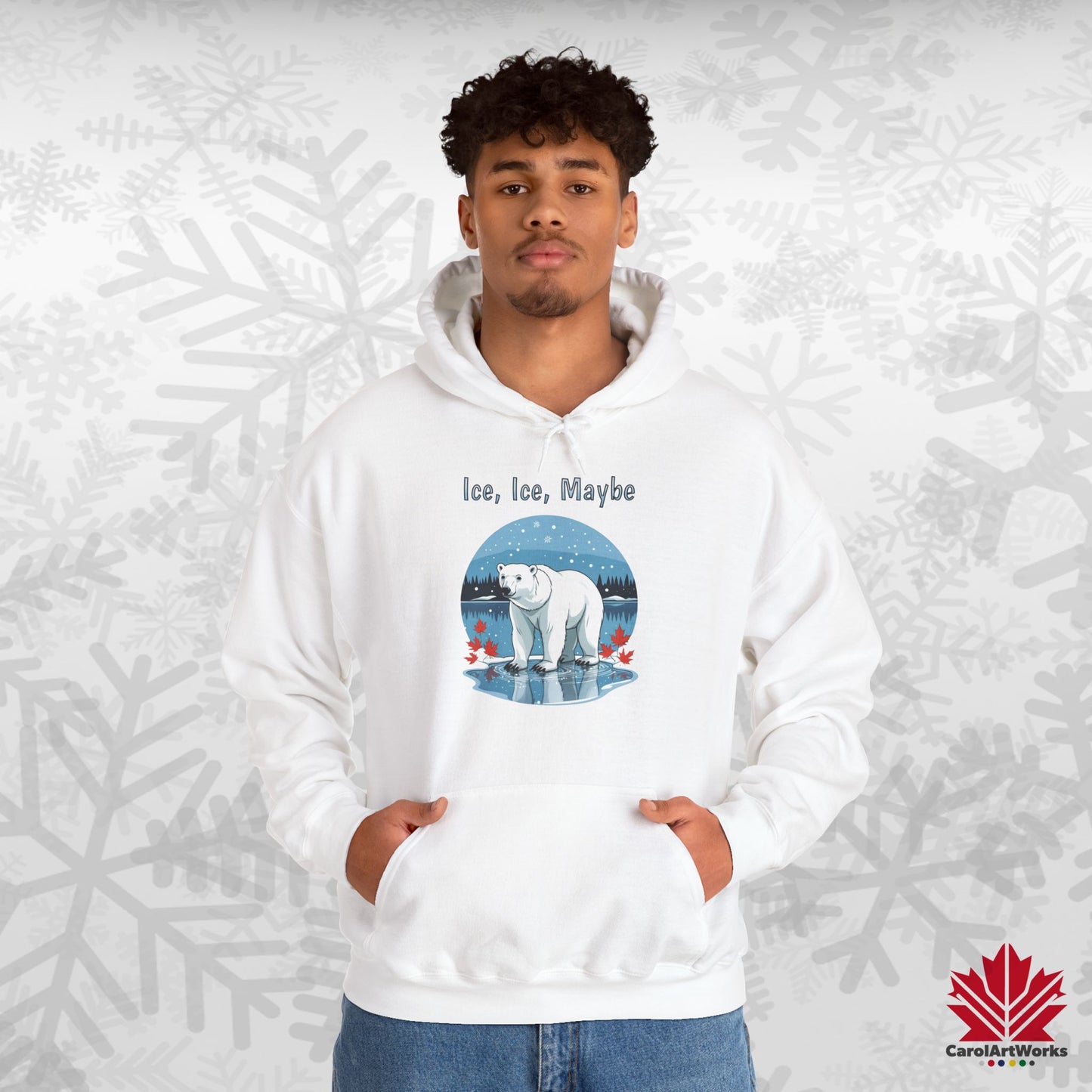 Ice Ice Maybe Hoodie | Polar Bear Christmas Hoodie | Canadian Fleece Hoodie – Premium Softstyle Cotton