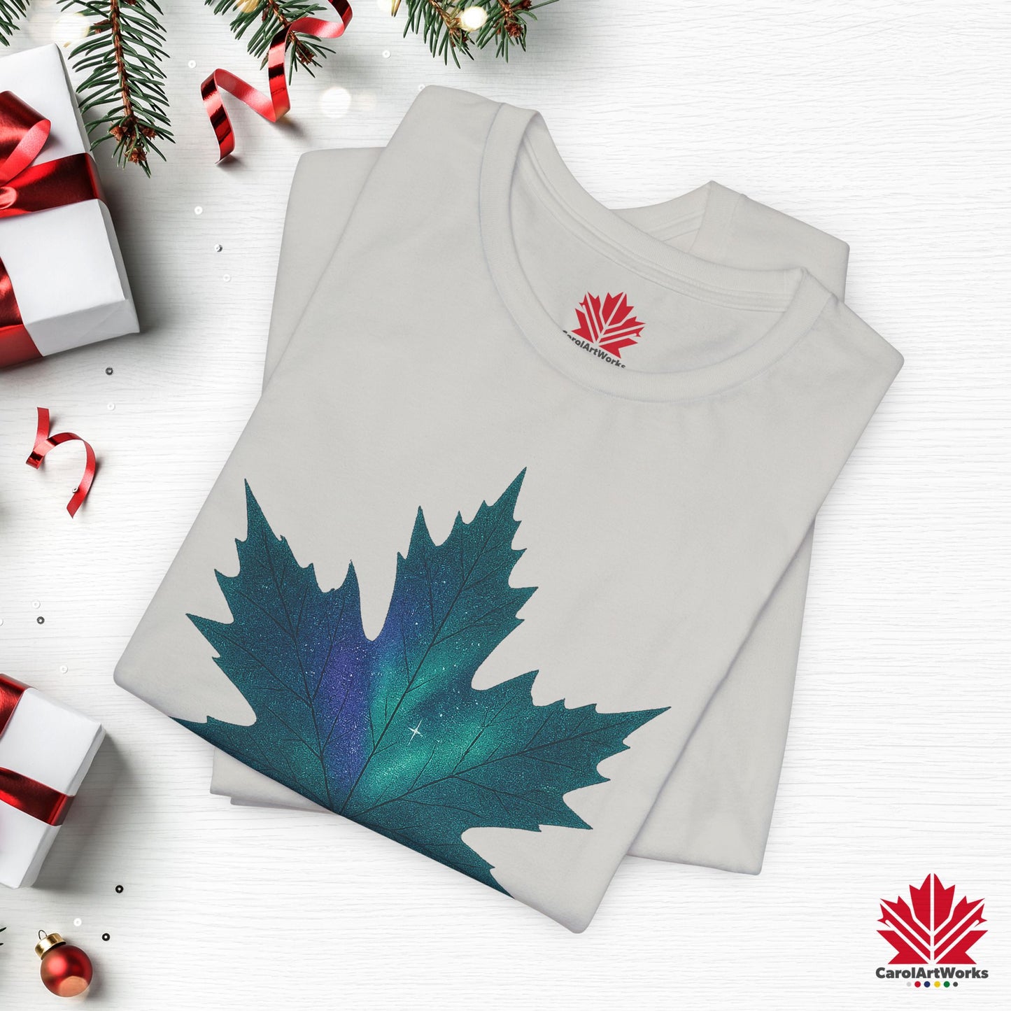 True North Christmas | Maple Leaf Holiday Tee | Proudly Canadian Christmas Shirt – Premium Cotton Gift