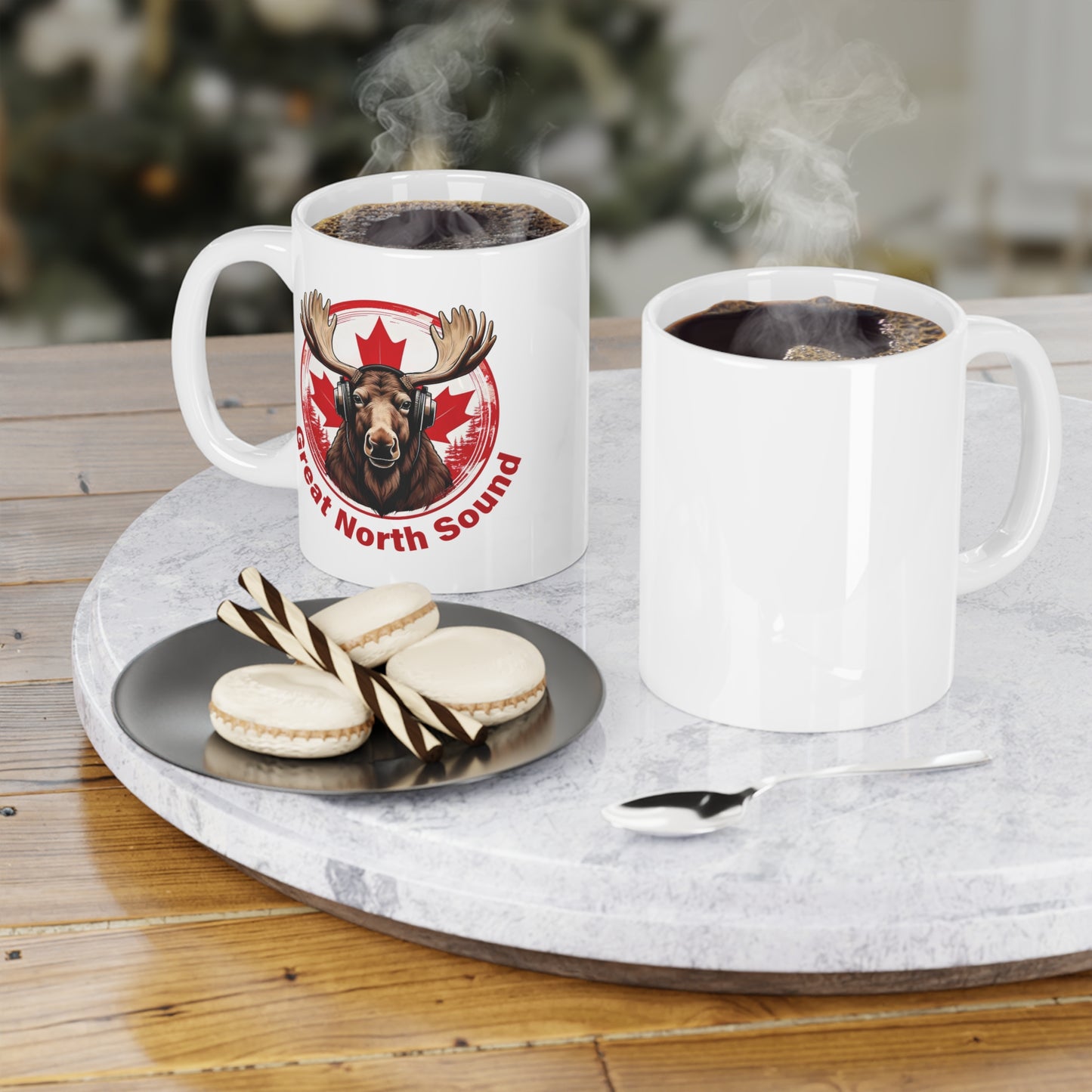 Tasse à café « Great North Sound » avec élan et musique (325 ml, 425 ml, 590 ml)