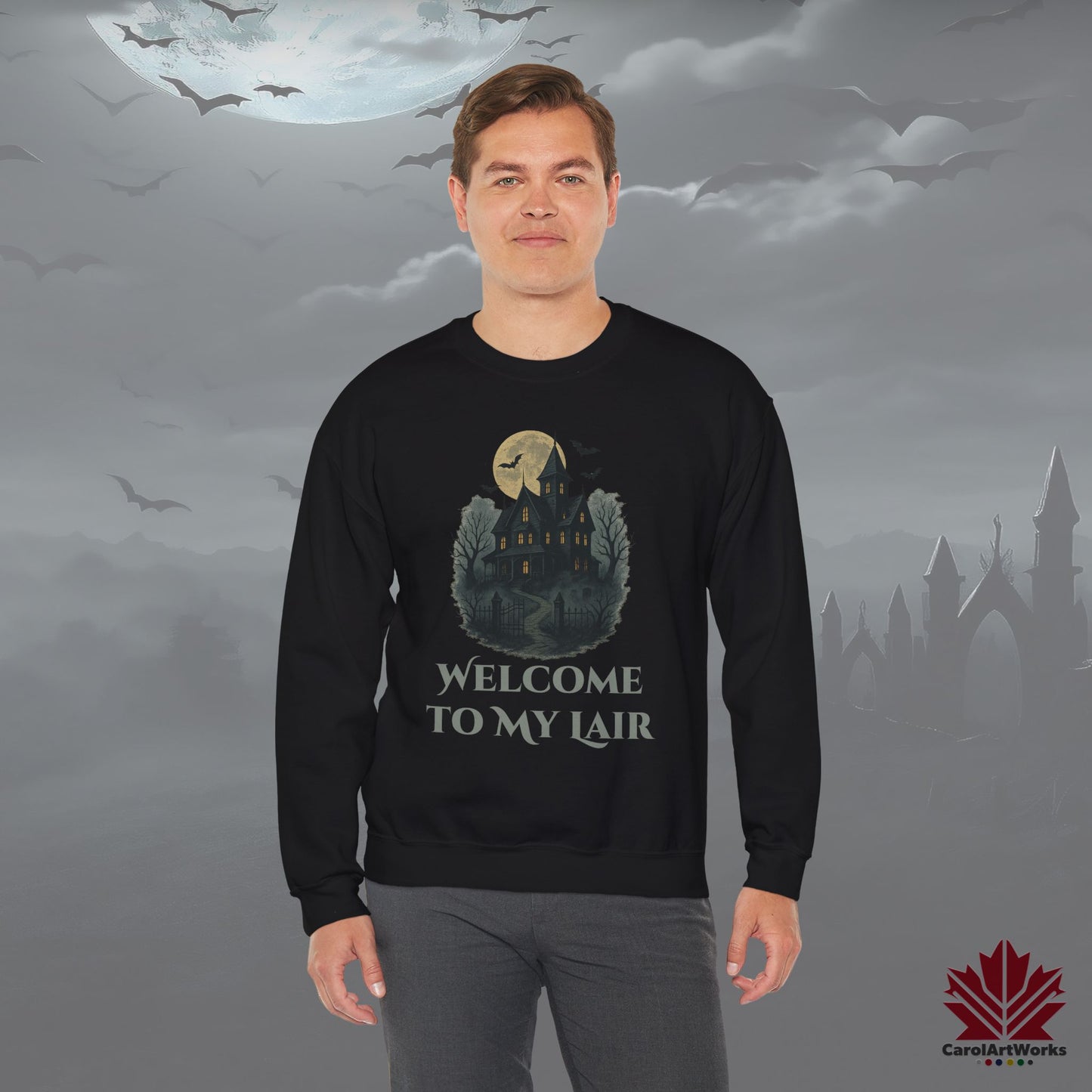 Welcome To My Lair – Cozy Halloween Sweatshirt | Spooky Home of the Witch Design
