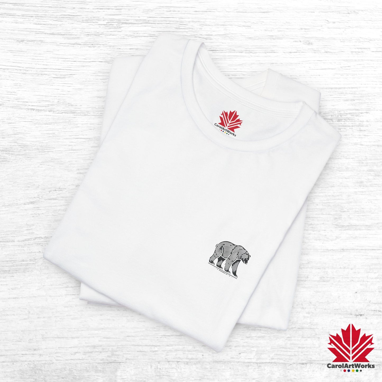 scandinavian minimalistic BEAR Design Unisex Short Sleeve Tee - Soft and Comfortable, Perfect for Everyday Wear and Nature Lovers