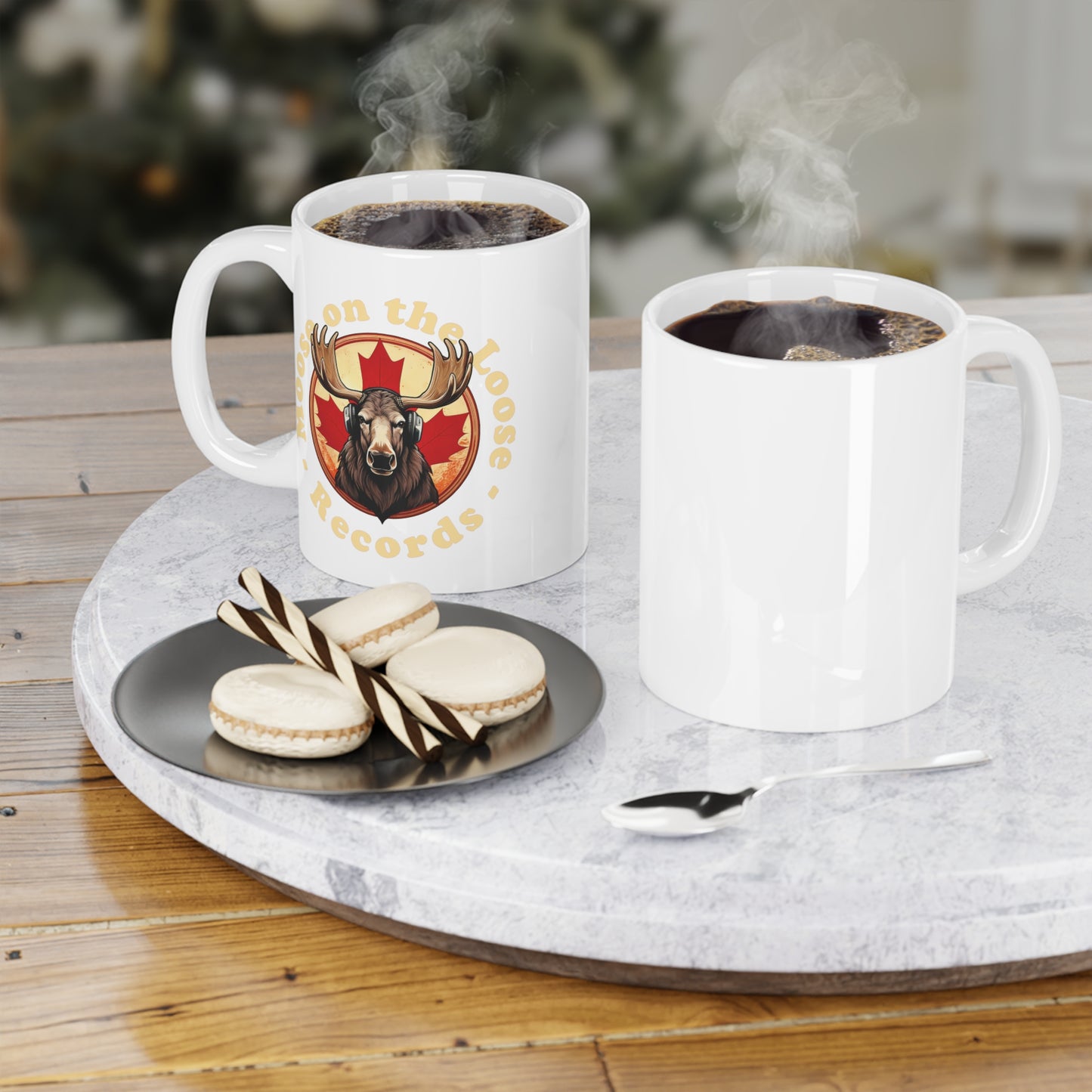 Tasse à café « Moose on the Loose Records » – Parfaite pour les mélomanes (325 ml, 425 ml, 590 ml)