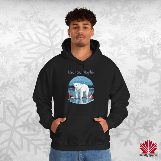 Ice Ice Maybe Hoodie | Polar Bear Christmas Hoodie | Canadian Fleece Hoodie – Premium Softstyle Cotton