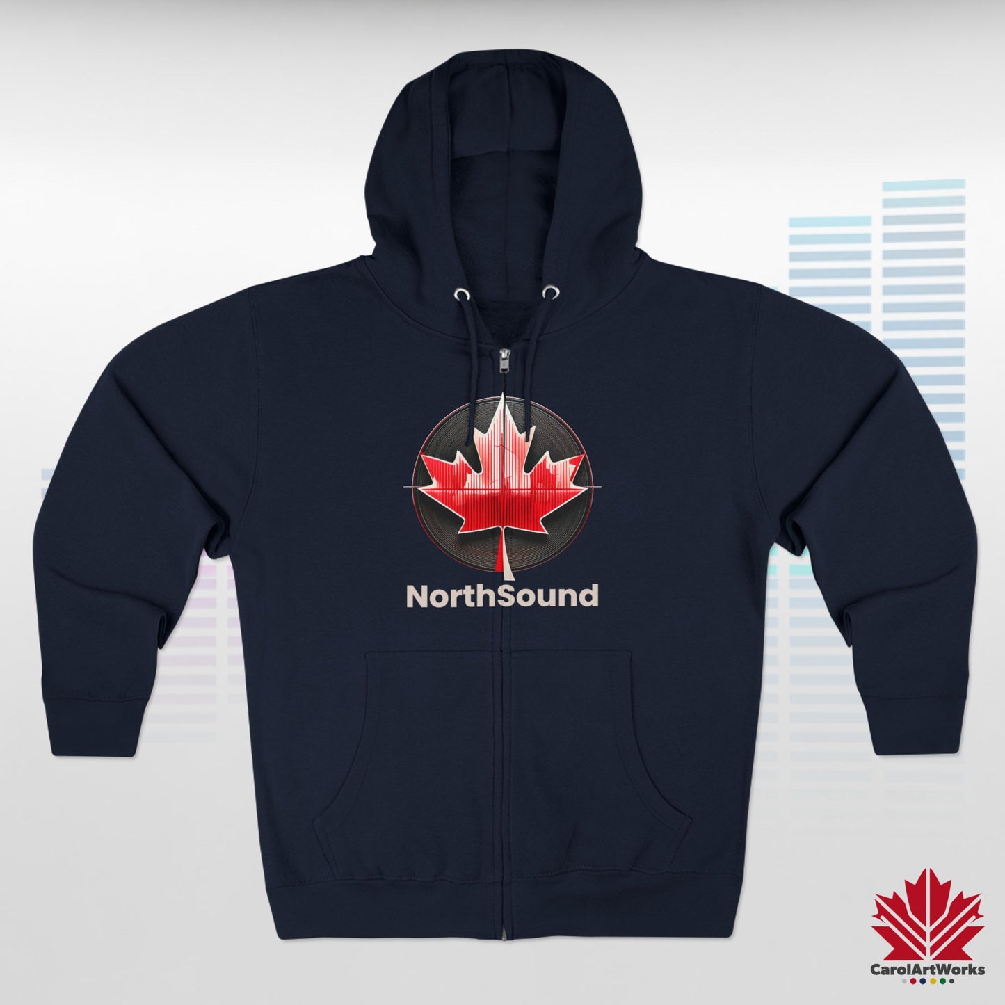 "NorthSound" Unisex Zip Hoodie - Zip Up and Tune In to Canadian Vibes