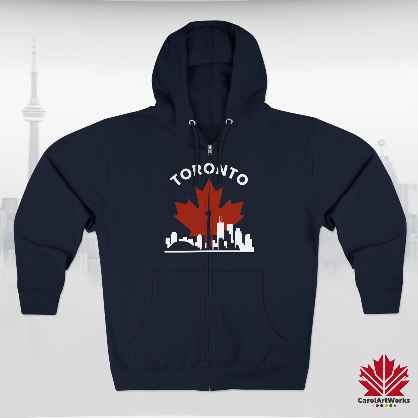 Sweat à capuche zippé Toronto Leafline pour des balades en ville en toute saison