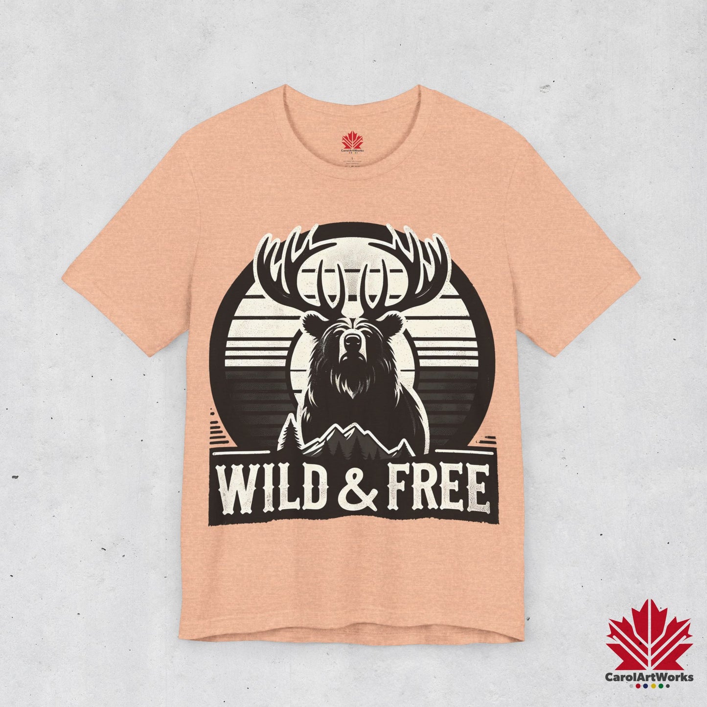 “Wild & Free” Unisex Short Sleeve Tee – Nature Inspired Graphic T-Shirt