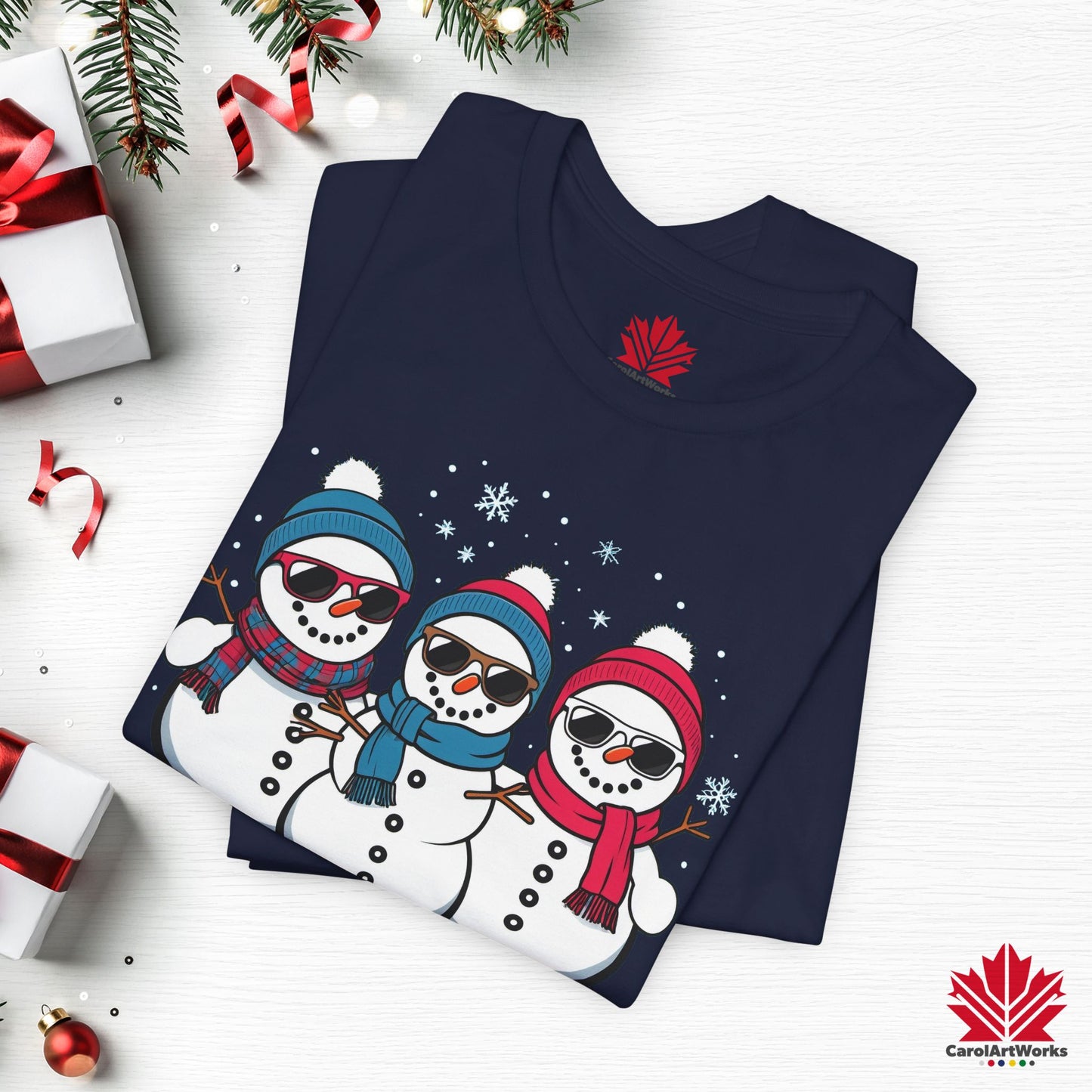 Cool Snow Squad | Funny Snowman Christmas Shirt | Matching Family Tee – Canadian-Made, Premium Cotton