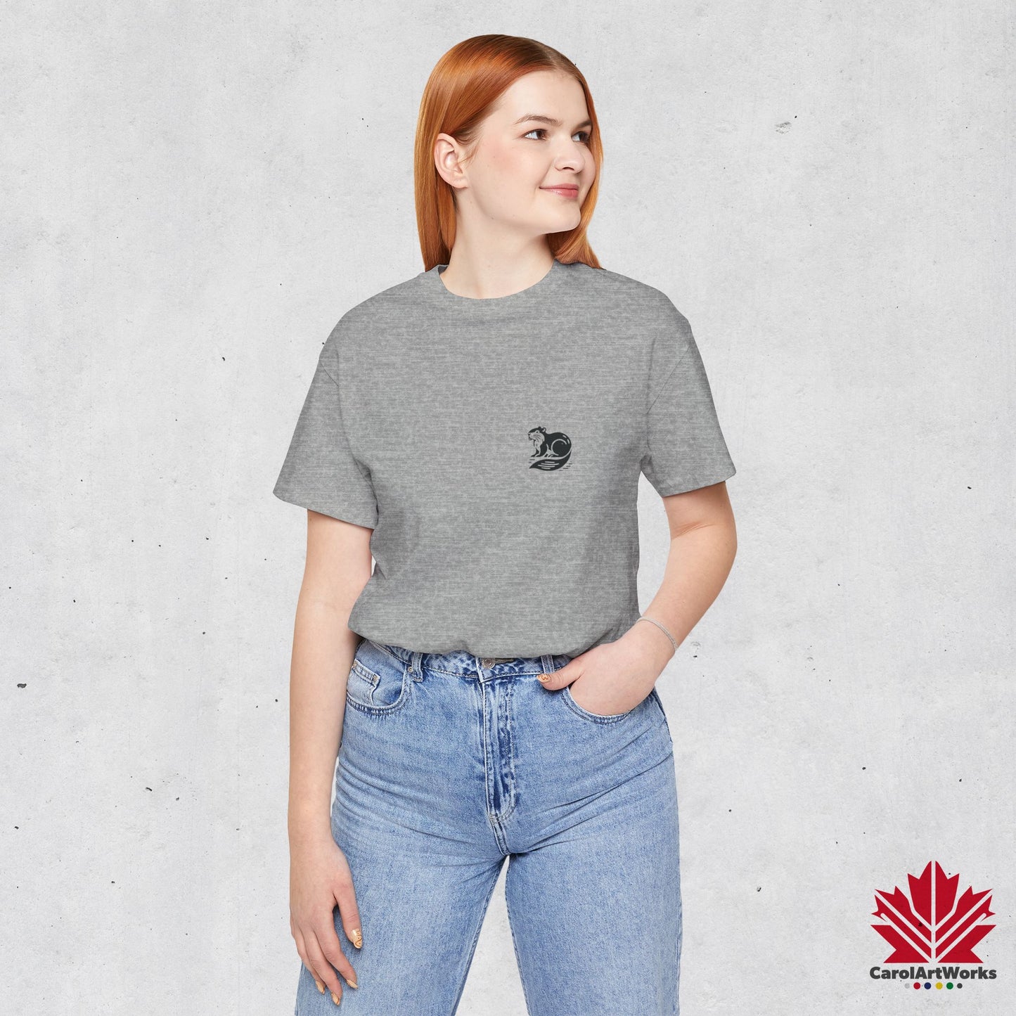 scandinavian minimalistic BEAVER Design Unisex Short Sleeve Tee - Soft and Comfortable, Perfect for Everyday Wear and Nature Lovers