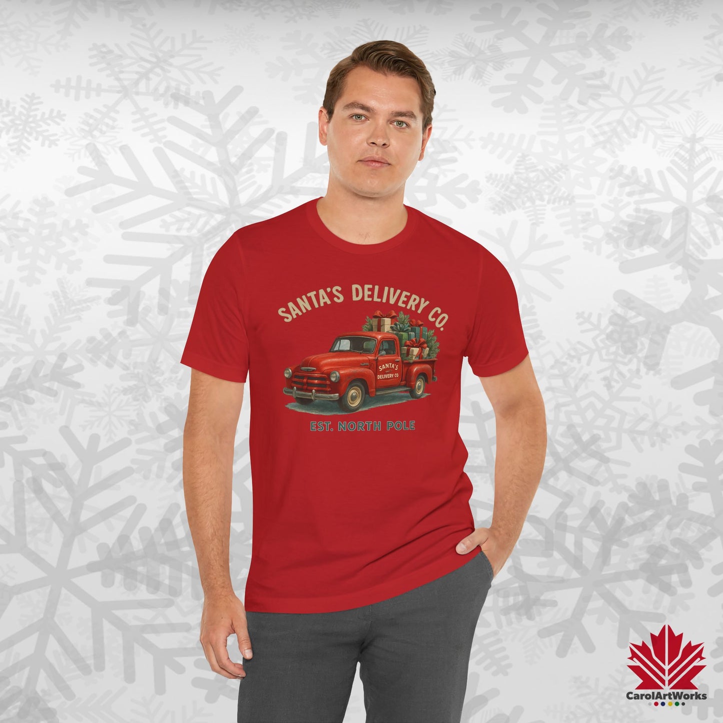 Santa’s Delivery Truck | Vintage Christmas Shirt | Red Truck Holiday Tee – Canadian Premium Cotton Gift