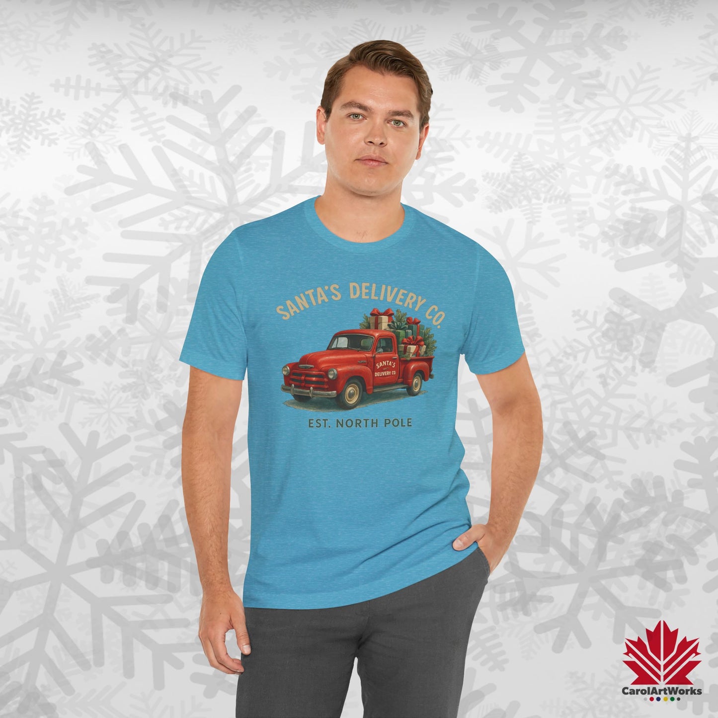 Santa’s Delivery Truck | Vintage Christmas Shirt | Red Truck Holiday Tee – Canadian Premium Cotton Gift