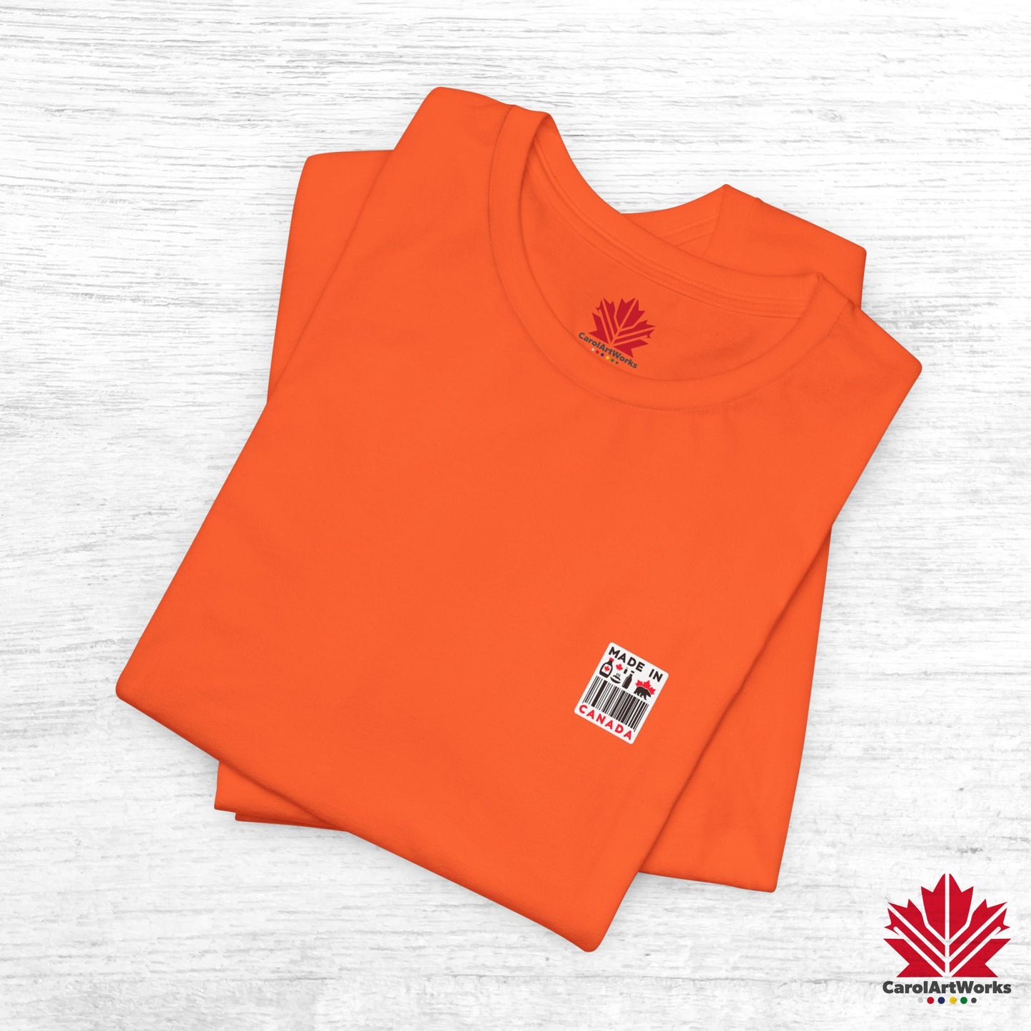 "Made in Canada" product label Design Unisex Short Sleeve Tee β Minimalist, Playful, and Proud