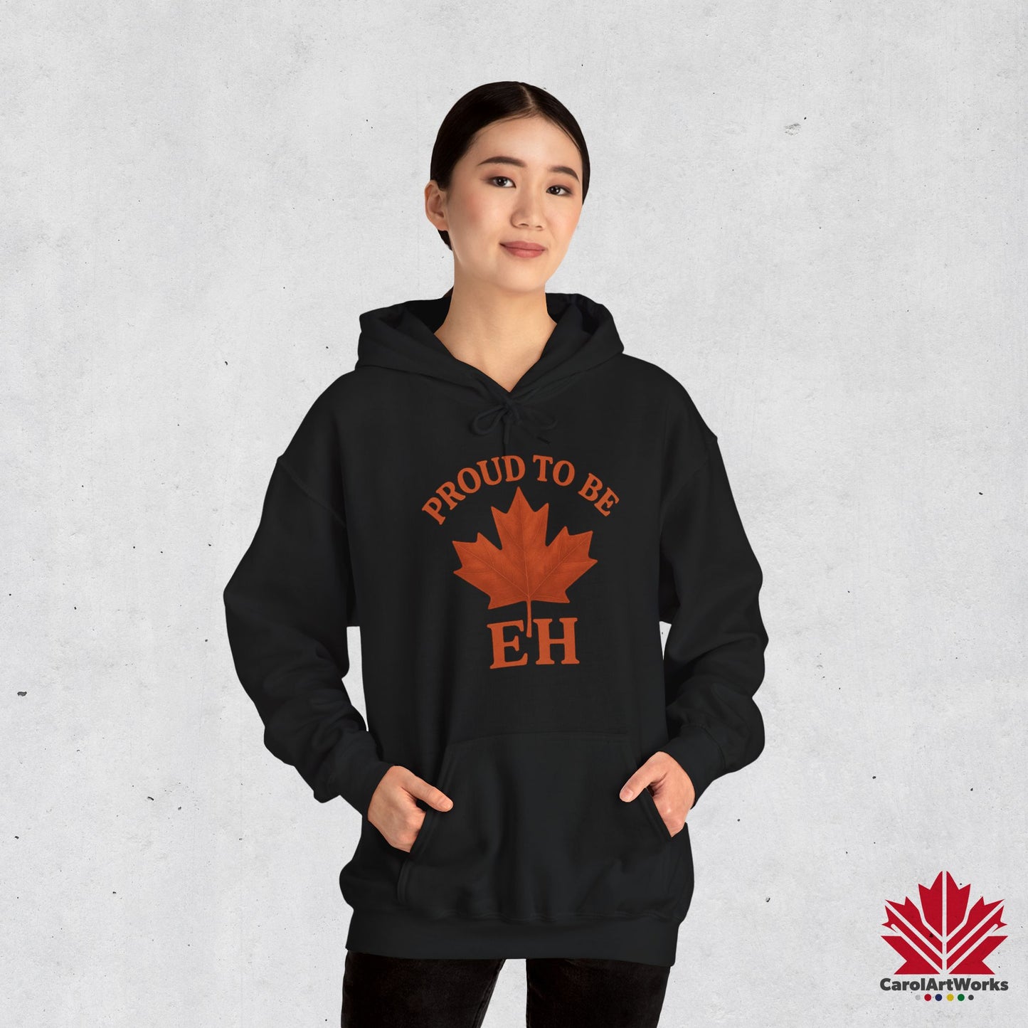 Fier d'être EH – Sweat à capuche confortable avec Maple Attitude