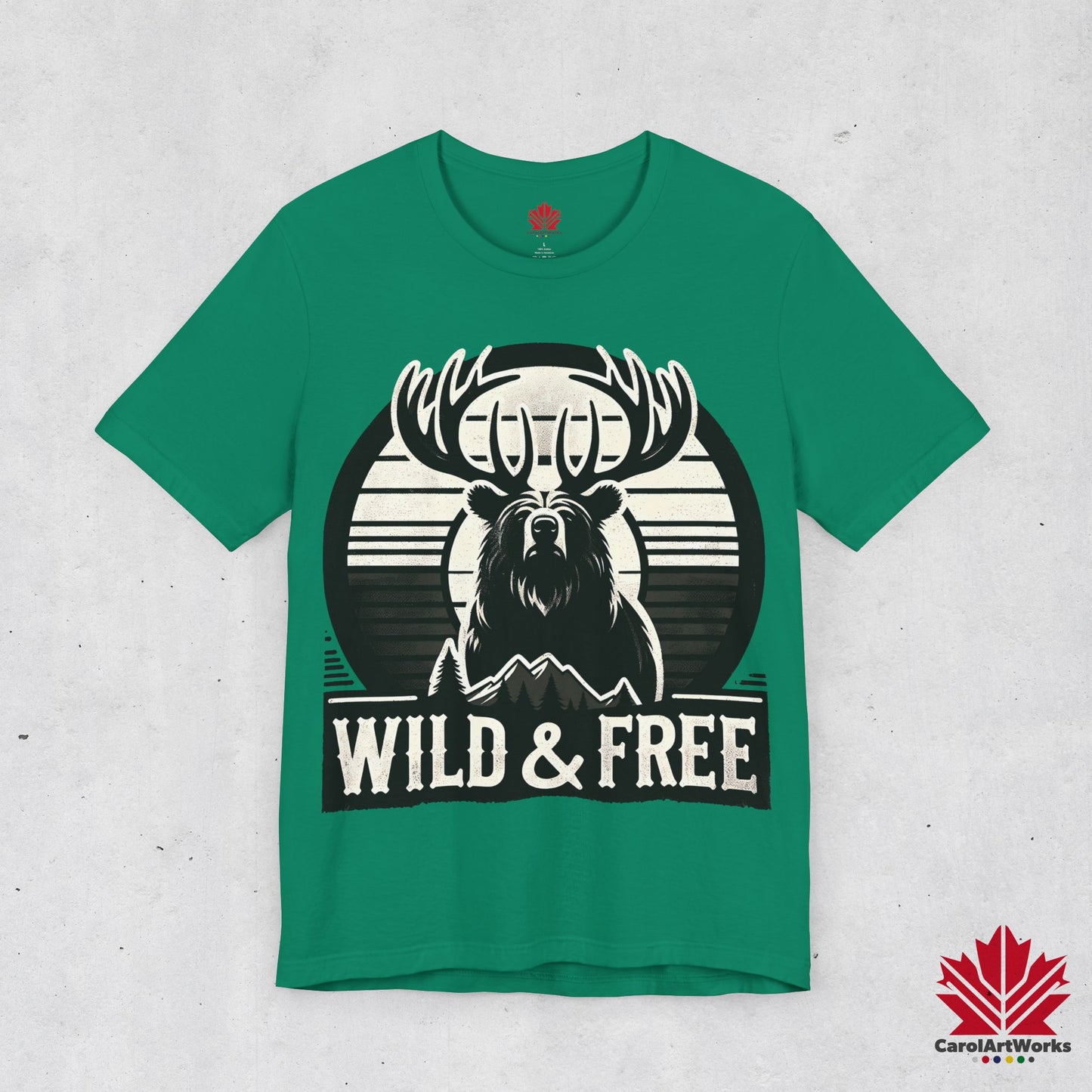 “Wild & Free” Unisex Short Sleeve Tee – Nature Inspired Graphic T-Shirt