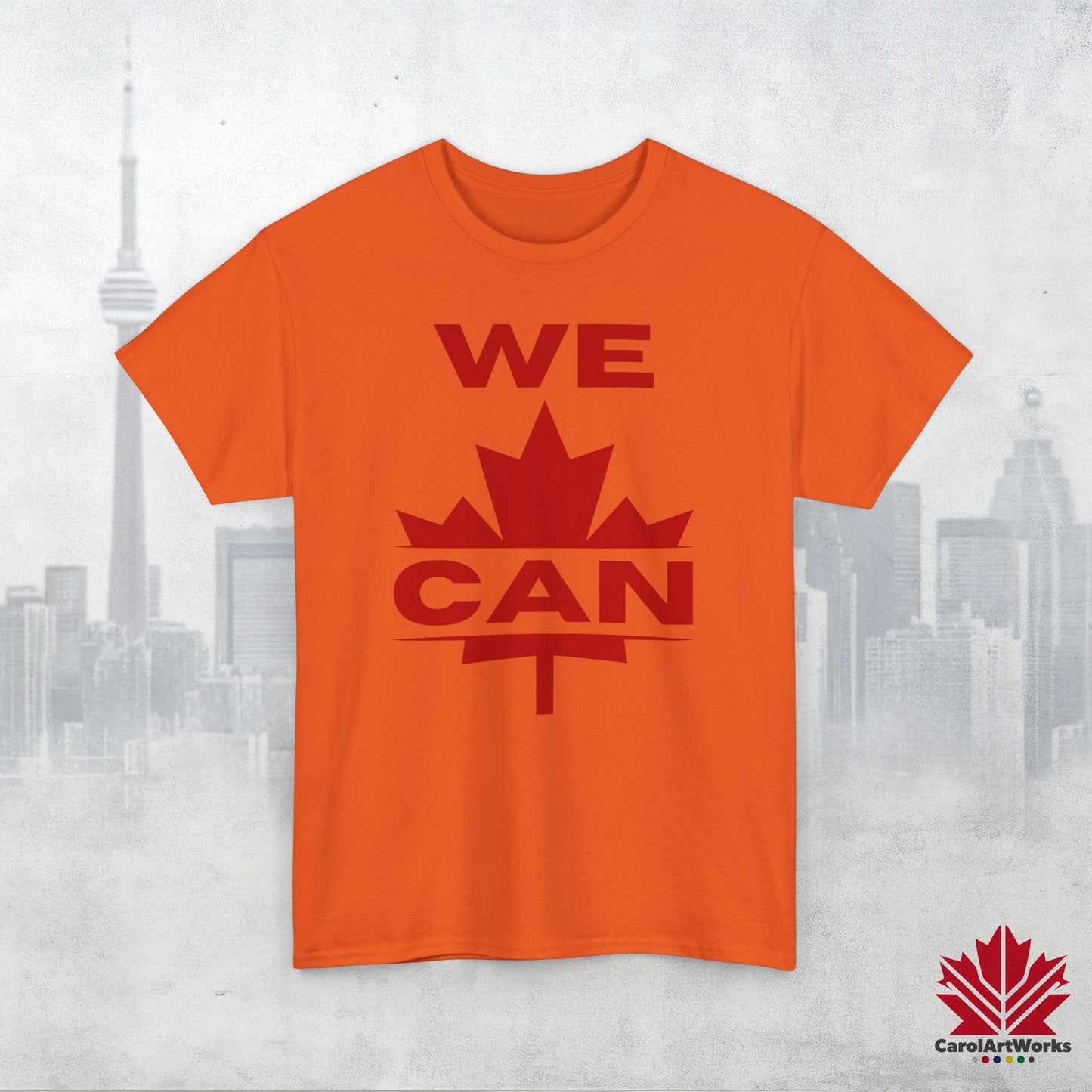 “WE CAN” with Maple Leaf Unisex Cotton Tee – Casual Comfort for Every Occasion