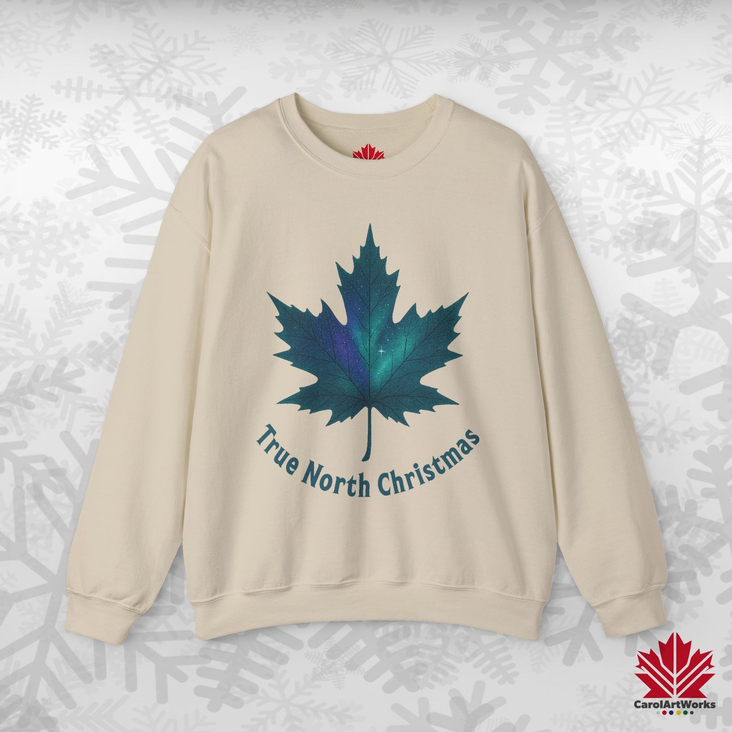 True North Christmas Sweatshirt | Maple Leaf Holiday Crewneck | Premium Fleece, Canadian-Made