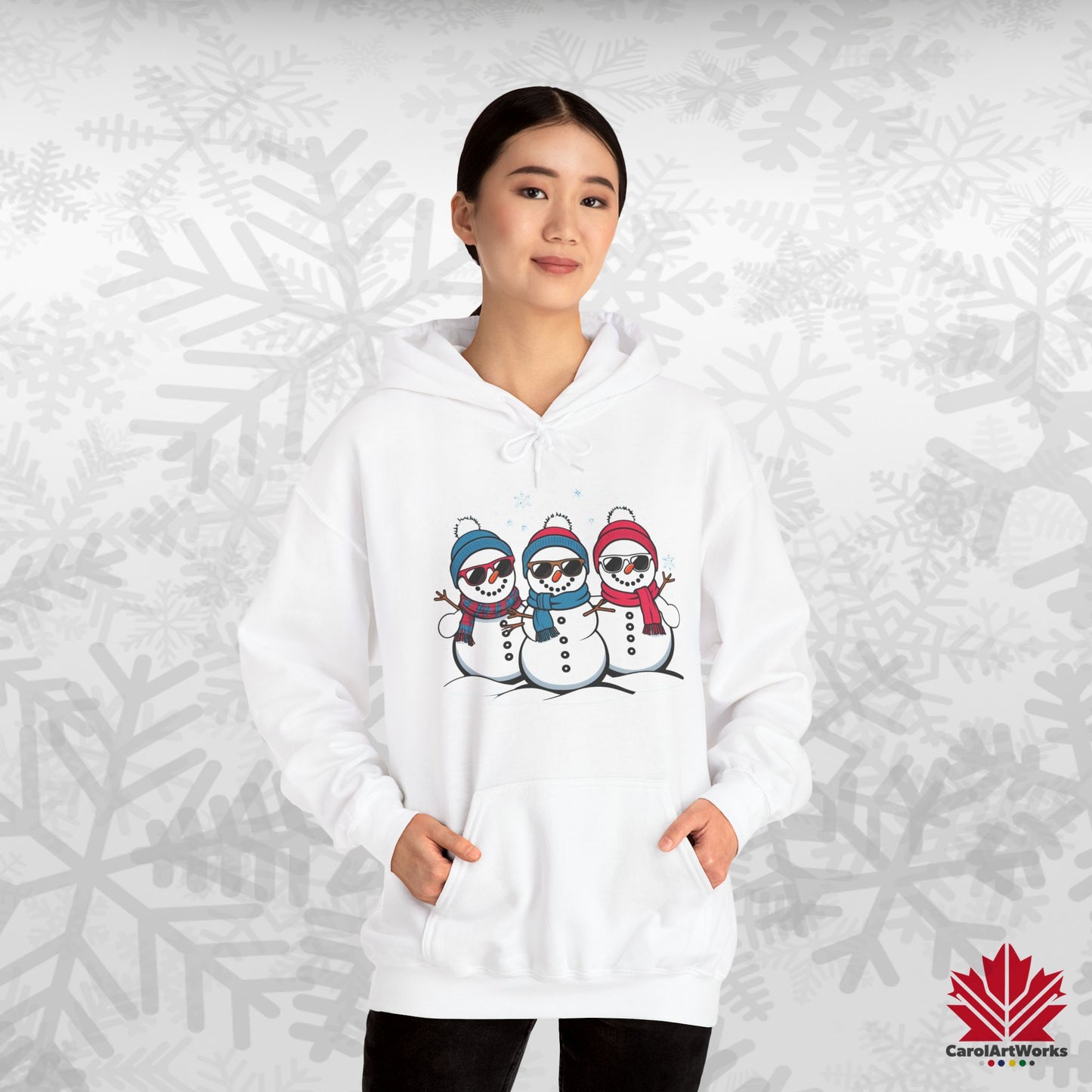 Cool Snow Squad Hoodie | Funny Snowman Christmas Hoodie | Canadian Fleece Hoodie – Premium Cotton Blend