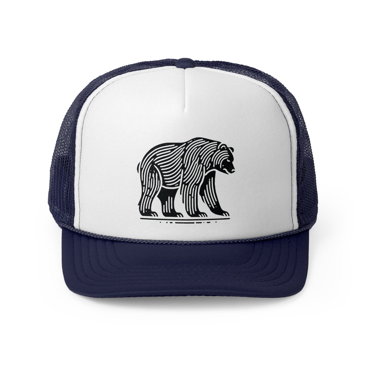 scandinavian minimalistic BEAR Design Trucker Cap β Outdoor Adventure Hat for Nature Lovers