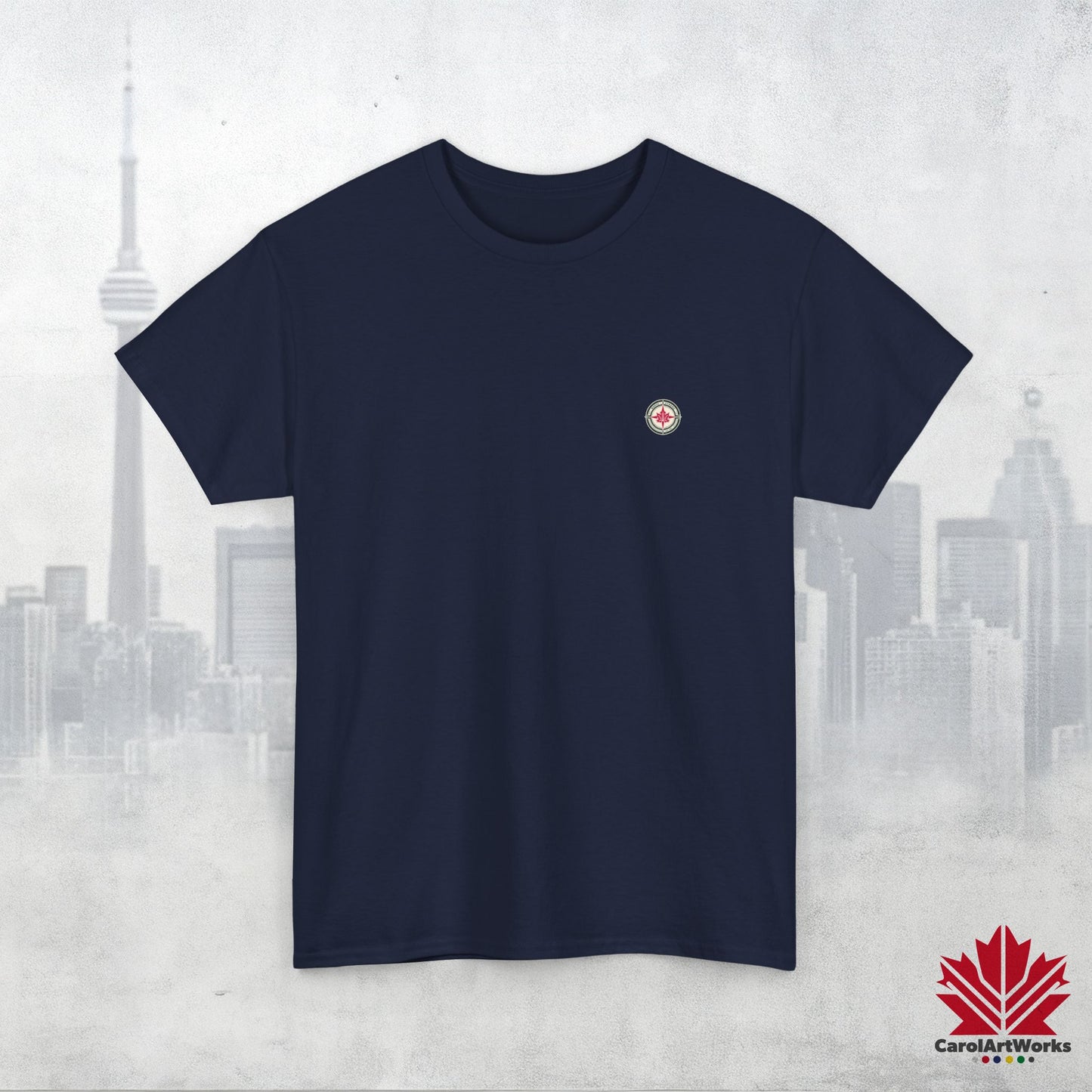 “North Strong” Compass Design – Unisex Cotton Tee – Navigate Adventure with Canadian Pride