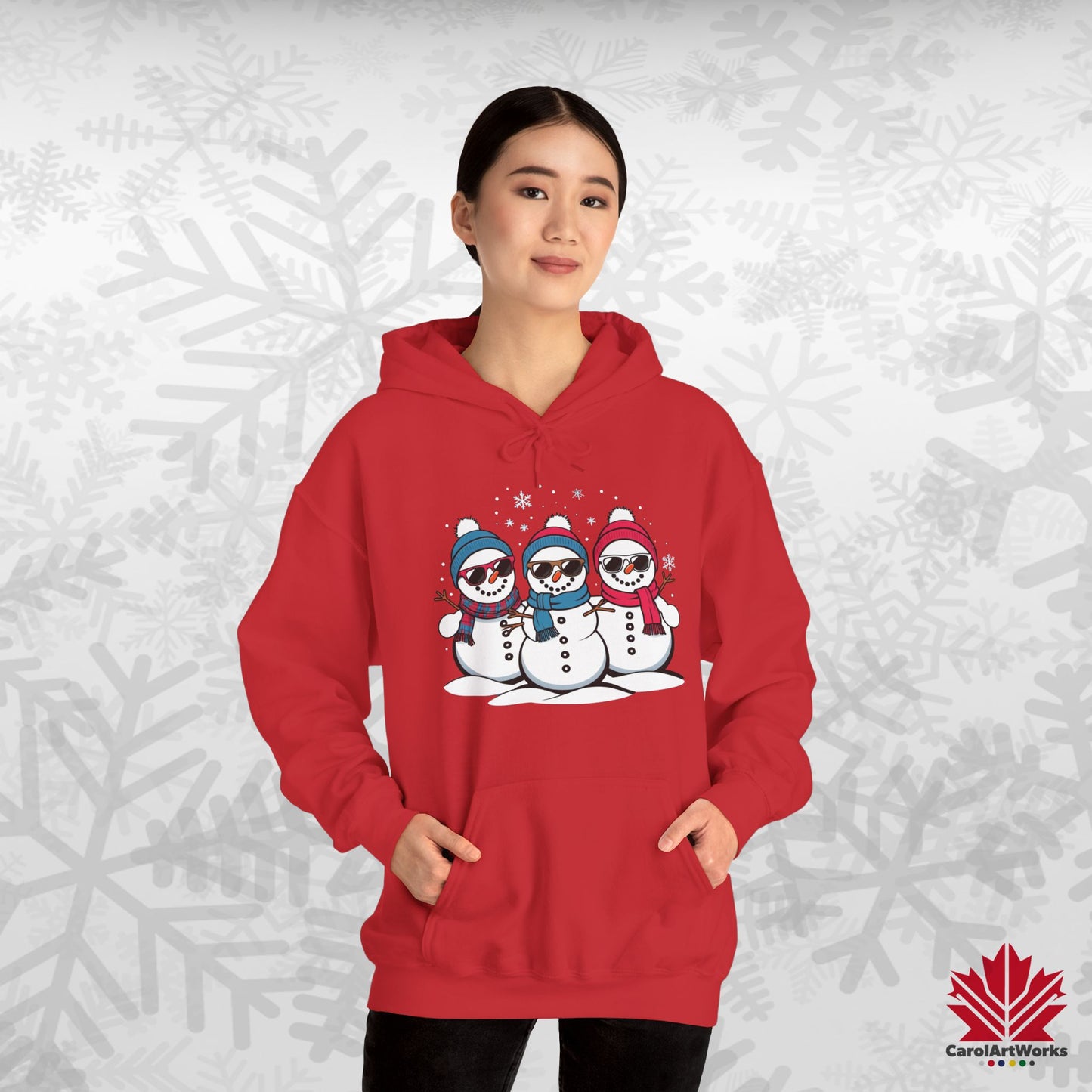 Cool Snow Squad Hoodie | Funny Snowman Christmas Hoodie | Canadian Fleece Hoodie – Premium Cotton Blend